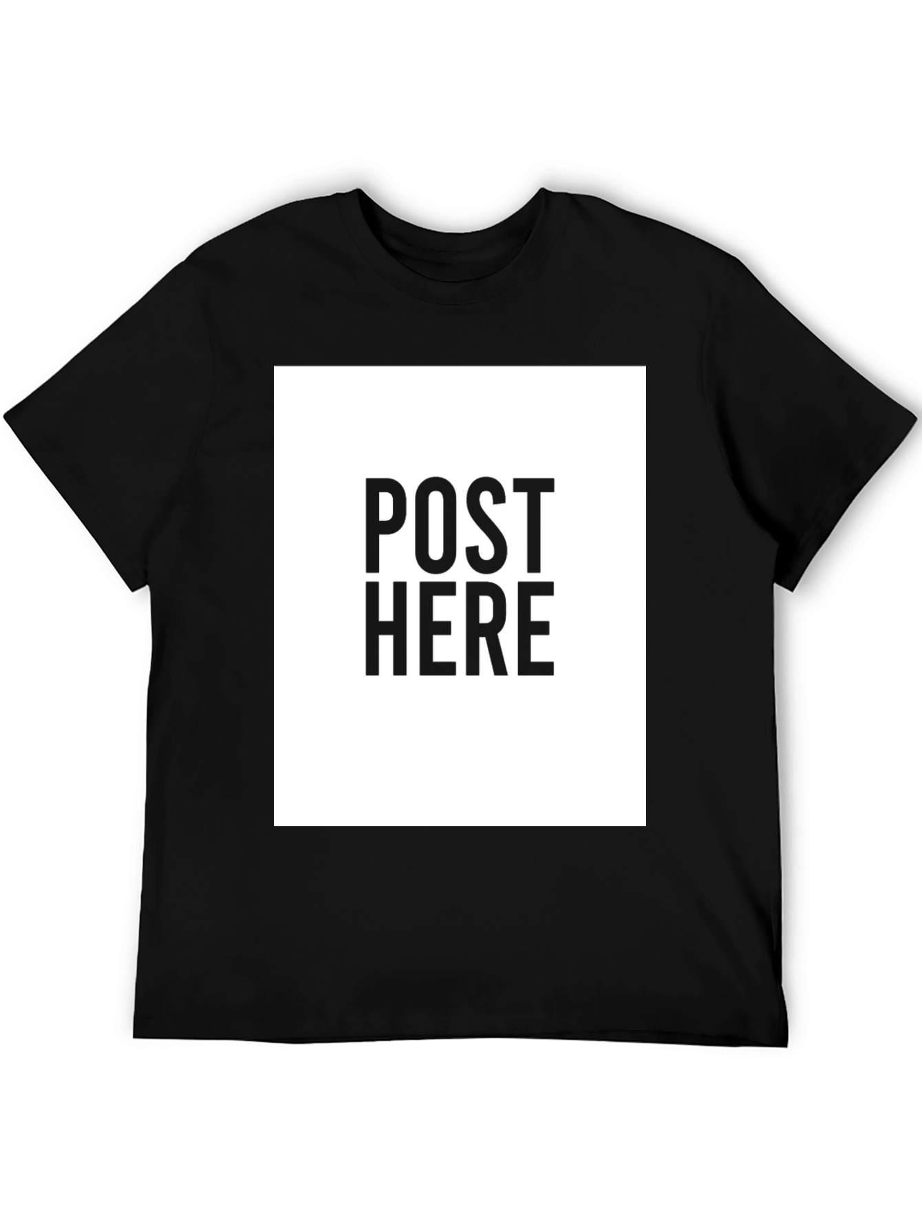 Black Black Tee: Post Here Graphic Print, Casual Wear view 5