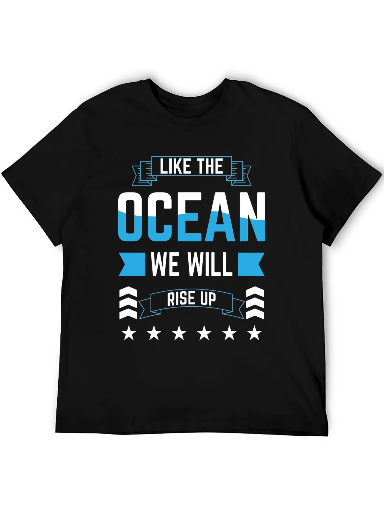 Black Ocean Rise Up Graphic Tee - Stylish Cotton Comfort view 5