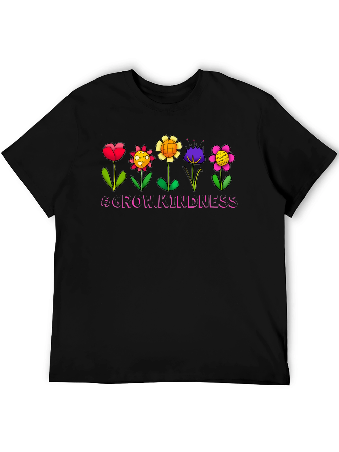 Black Grow Kindness Graphic T-Shirt view 5