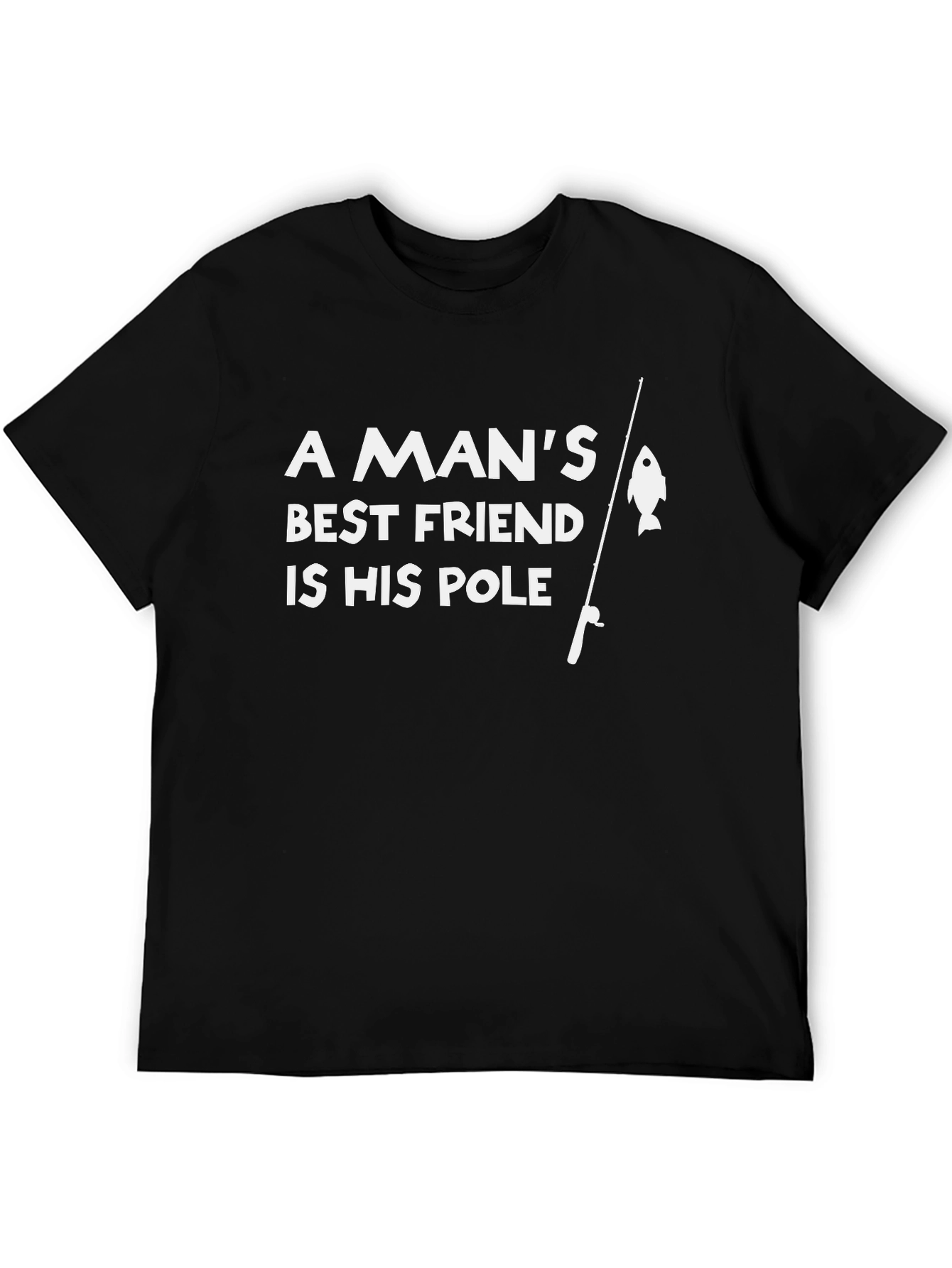 Black A Man's Best Friend Fishing T-Shirt view 5
