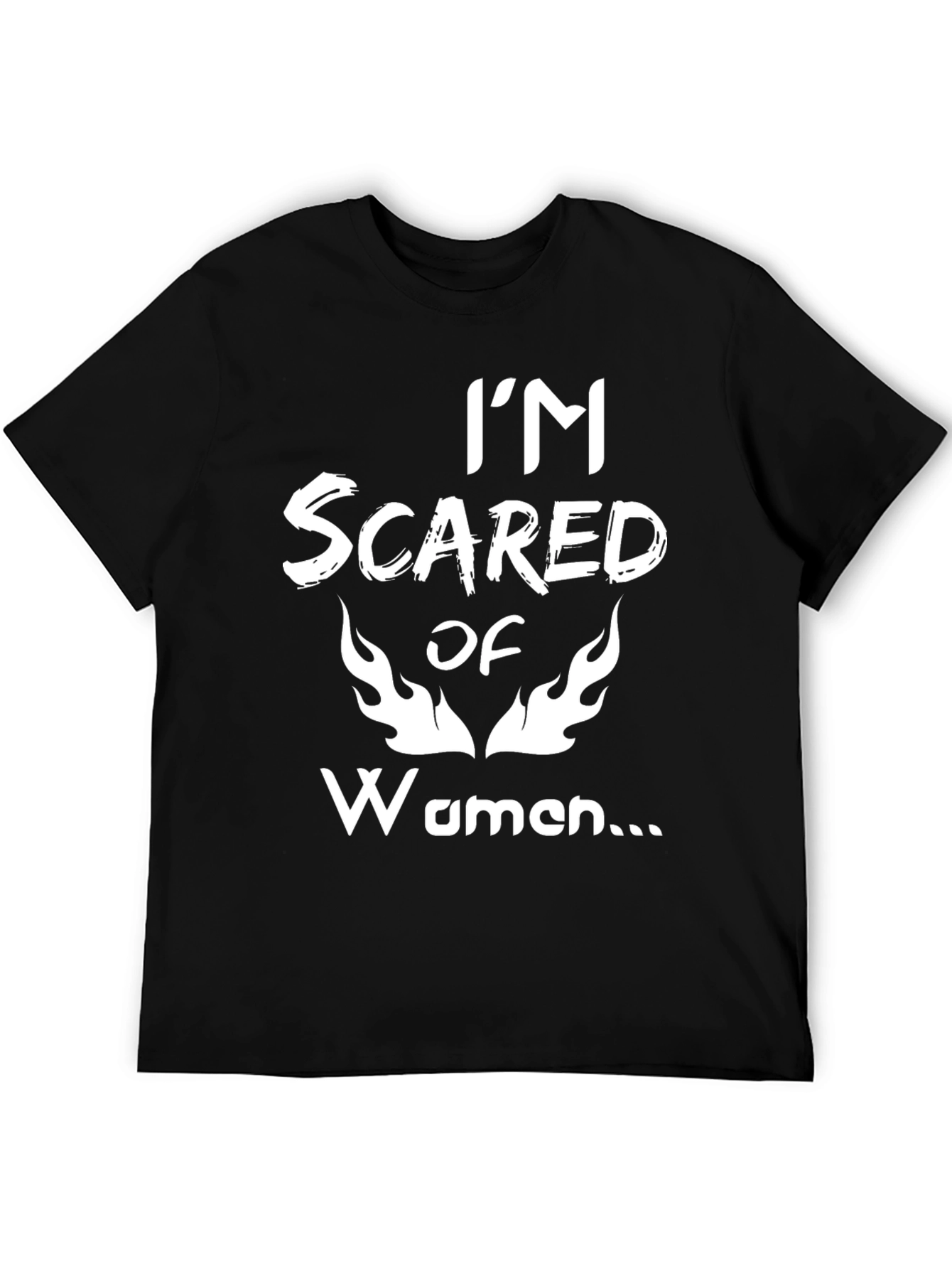 Black I'm Scared of Women Black Graphic Tee view 5