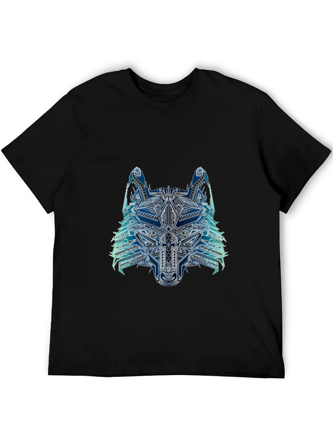 Black Abstract Wolf Graphic Tee - Mens Black T-Shirt view 5