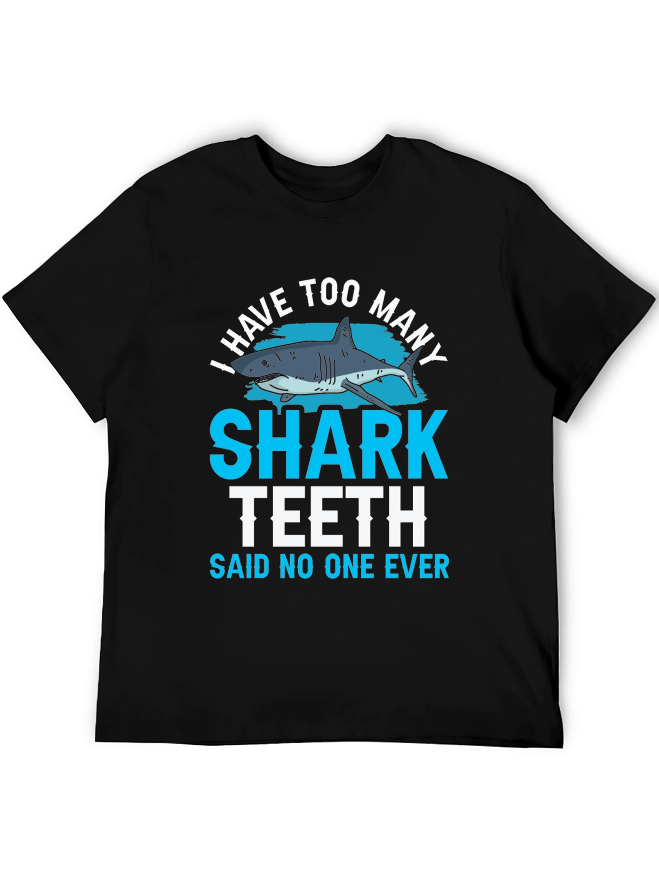 Black Shark Teeth Graphic T-Shirt - Funny Shark Lover Tee view 5