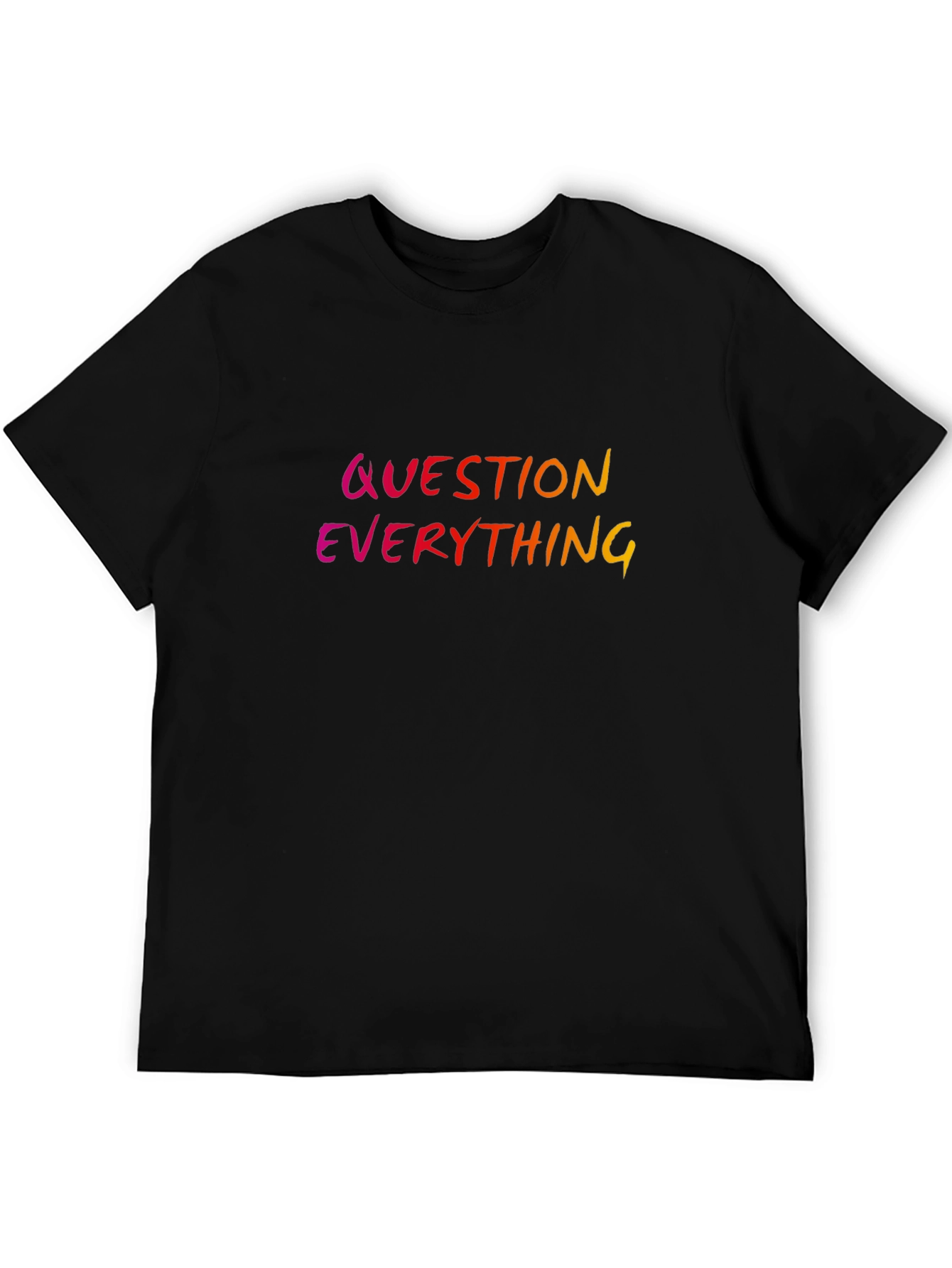 Black Question Everything Graphic Tee - Black view 5