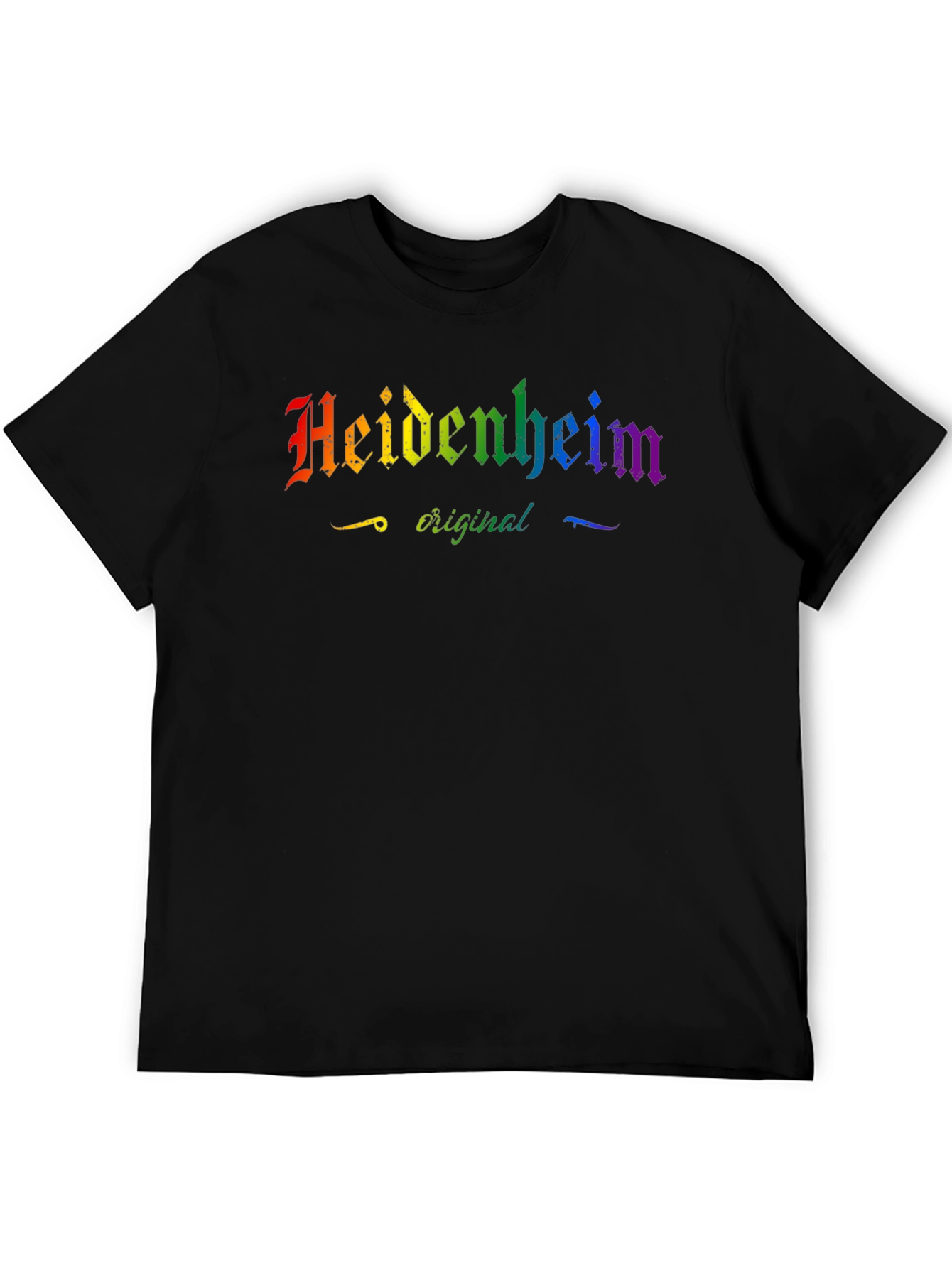 Black Heidenheim Original Rainbow Text Black T-Shirt view 5