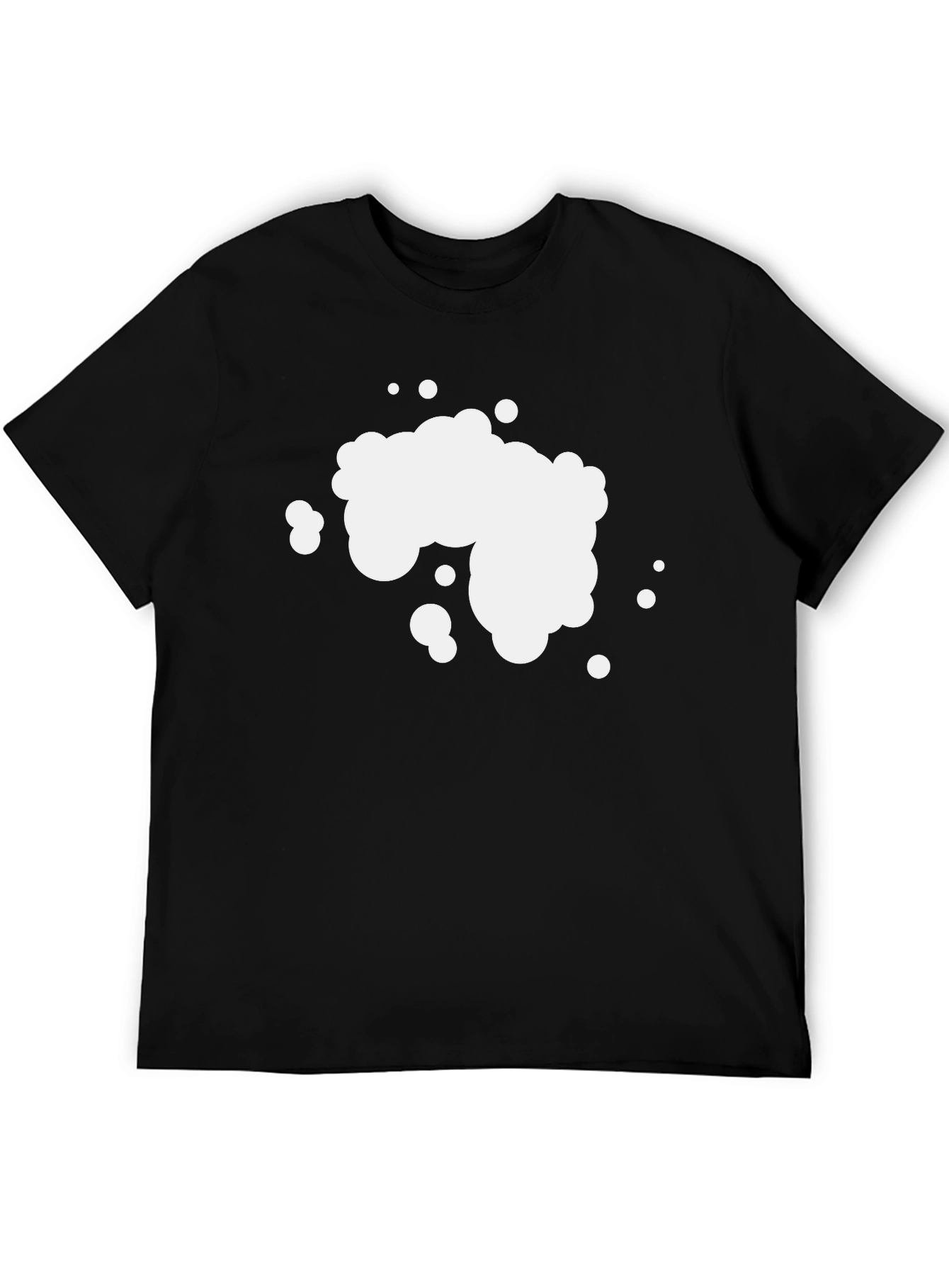 Black Men's Black Graphic T-Shirt - Abstract Bubble Design view 5