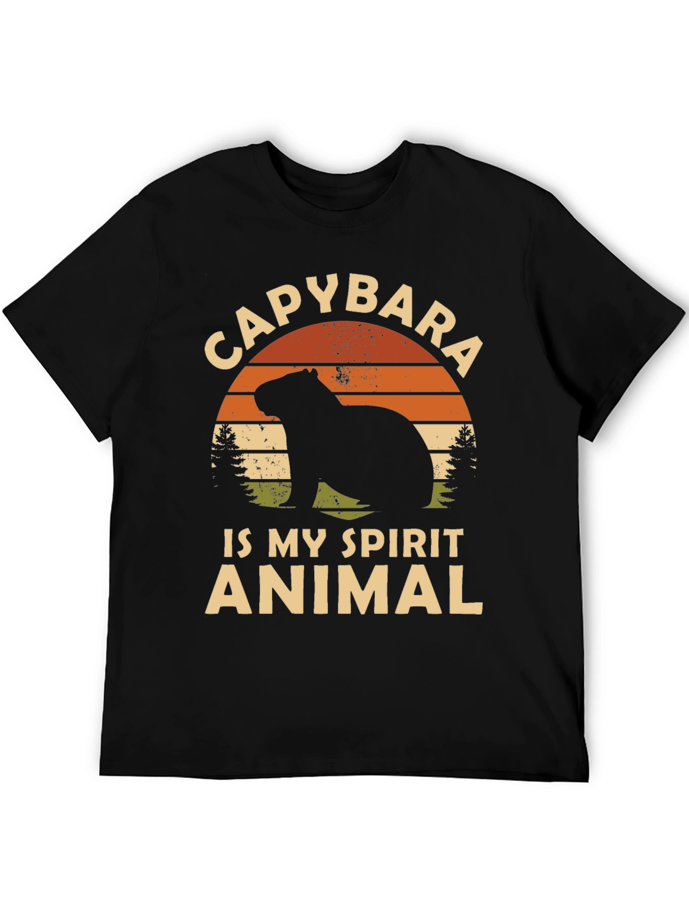 Black Capybara Spirit Animal Graphic Tee view 5