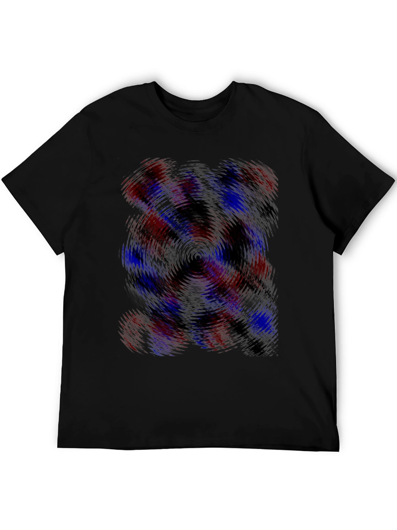 Black Abstract Swirl Graphic Tee - Black view 5