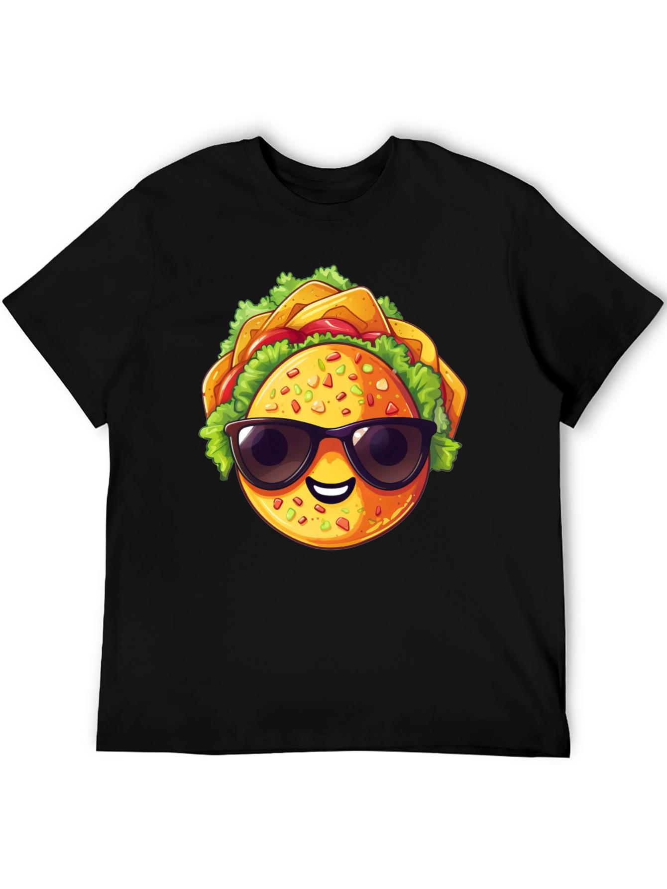 Black Cool Taco Graphic T-Shirt - Stylish Black Tee view 5