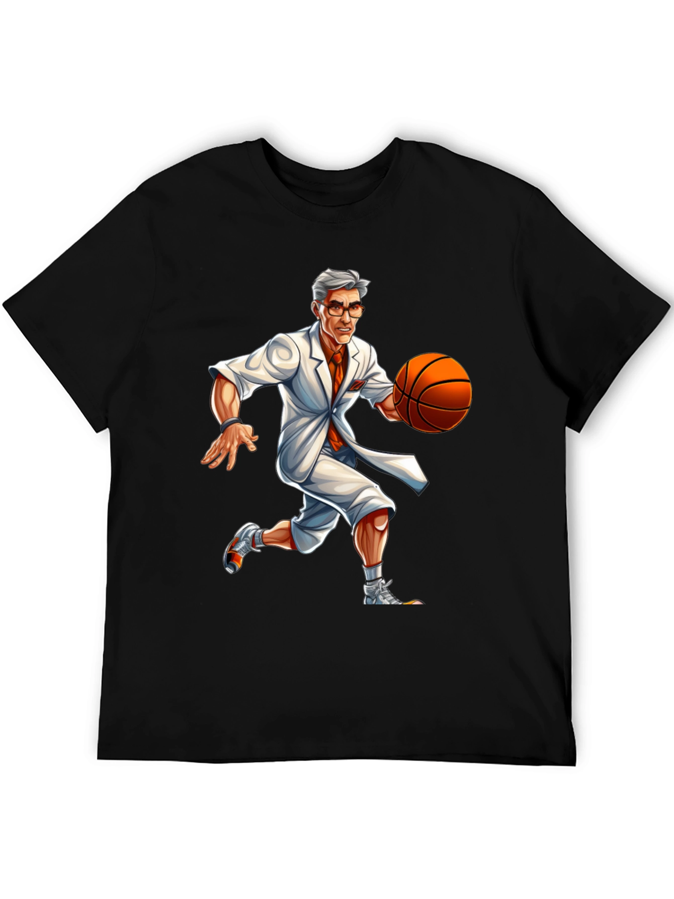 Black Colonel Sanders Basketball T-Shirt - Novelty Tee view 5
