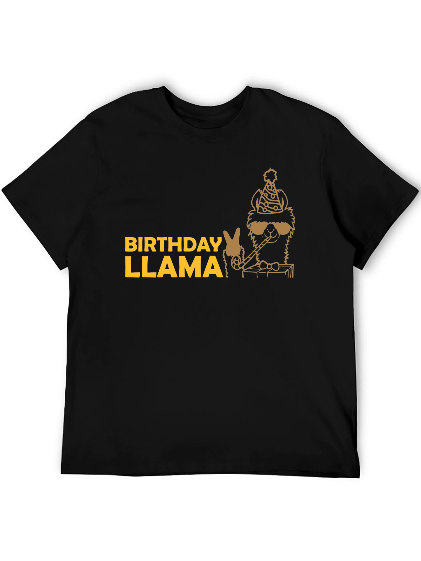 Black Birthday Llama T-Shirt - Party Animal Tee view 5