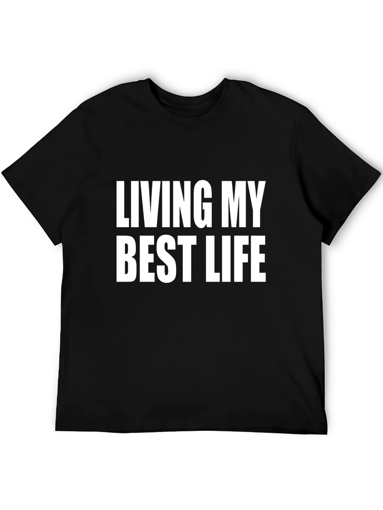 Black Living My Best Life T-Shirt - Stylish Black Tee view 5
