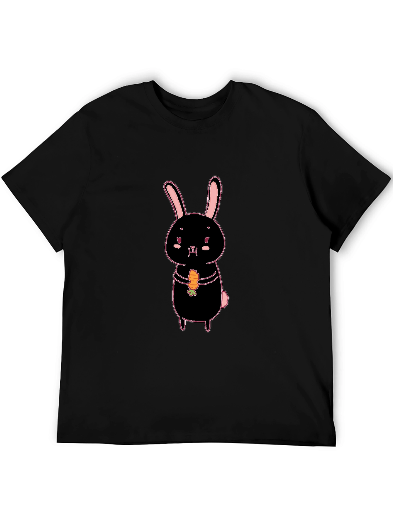 Black Black Bunny Carrot T-Shirt - Cute Graphic Tee view 5