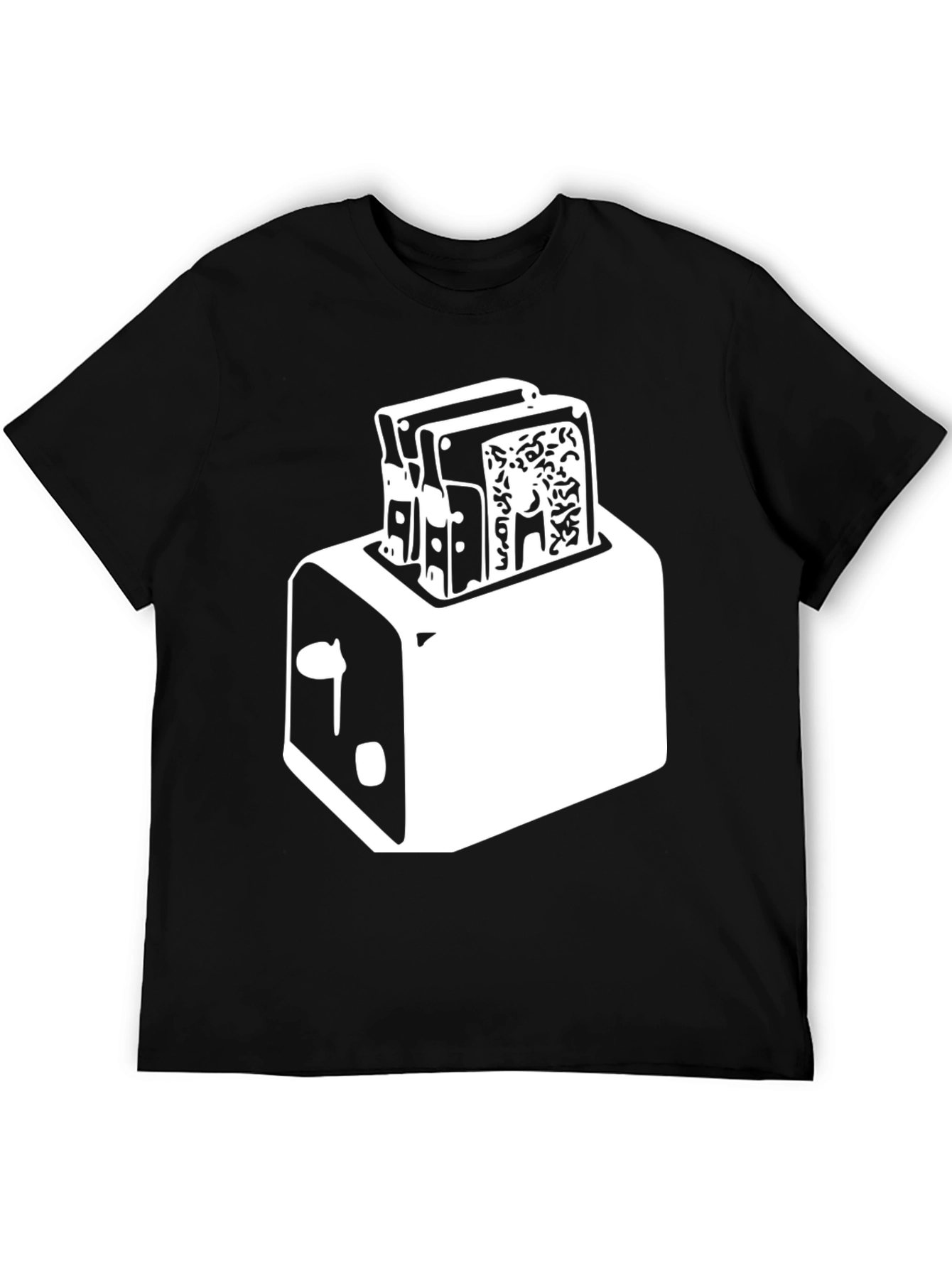 Black Toaster Graphic Tee - Crisp Black Cotton Blend view 5