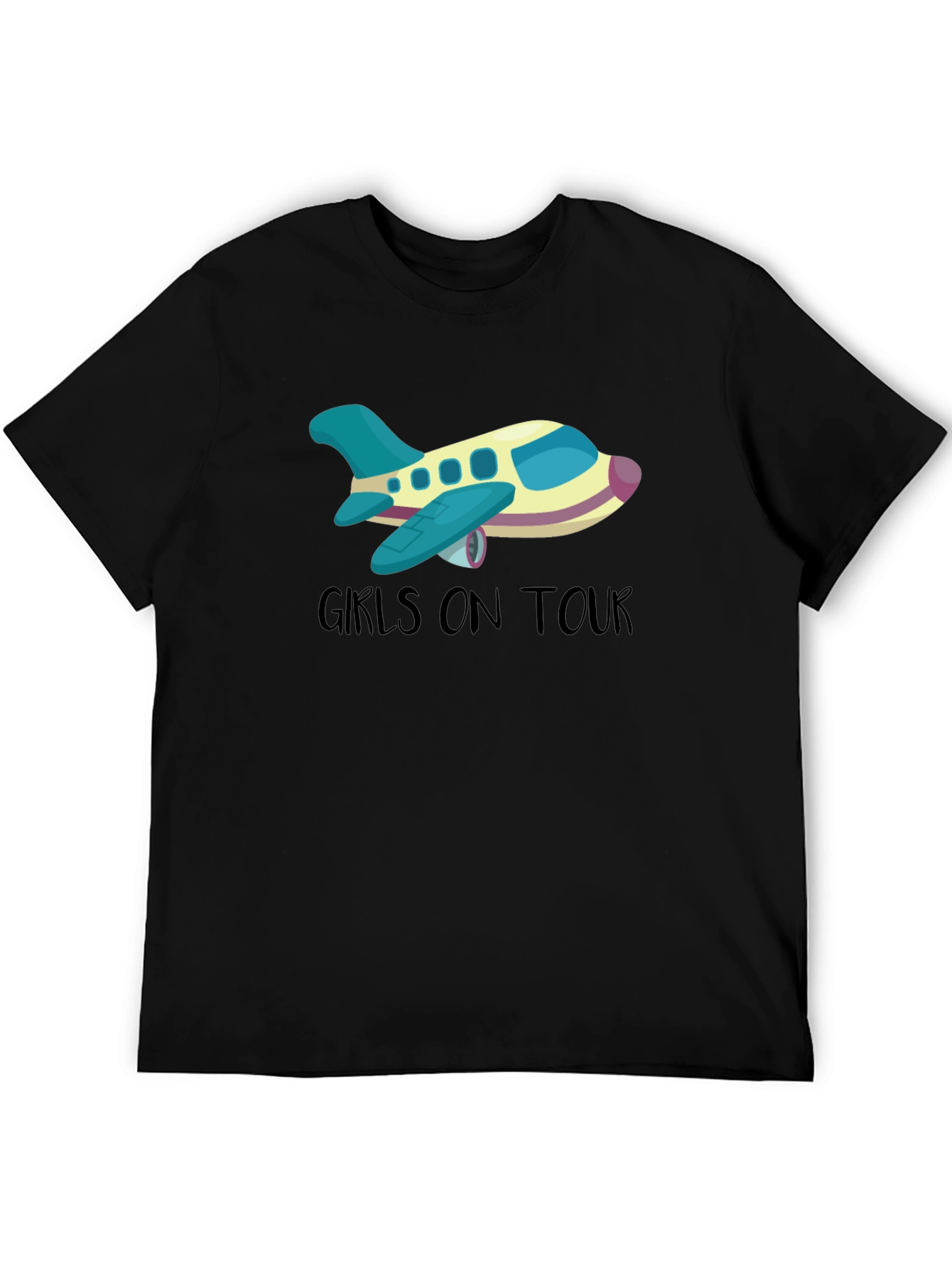 Black Girls On Tour T-Shirt - Airplane Design view 5
