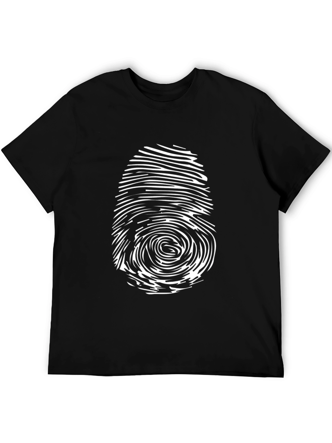 Black Fingerprint Graphic T-Shirt - Black view 5