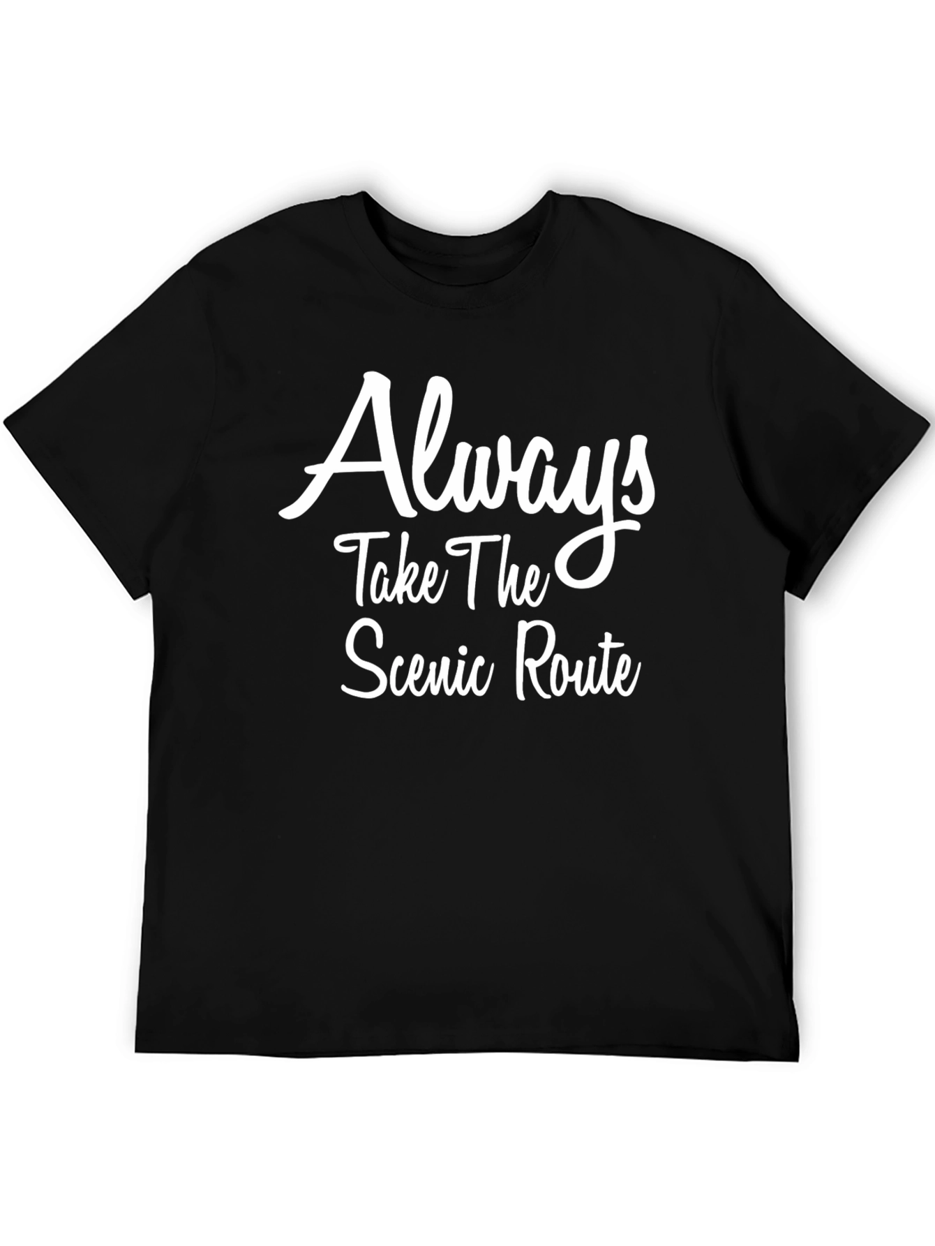 Scenic Route Black T-Shirt - Inspirational Graphic Tee - 5