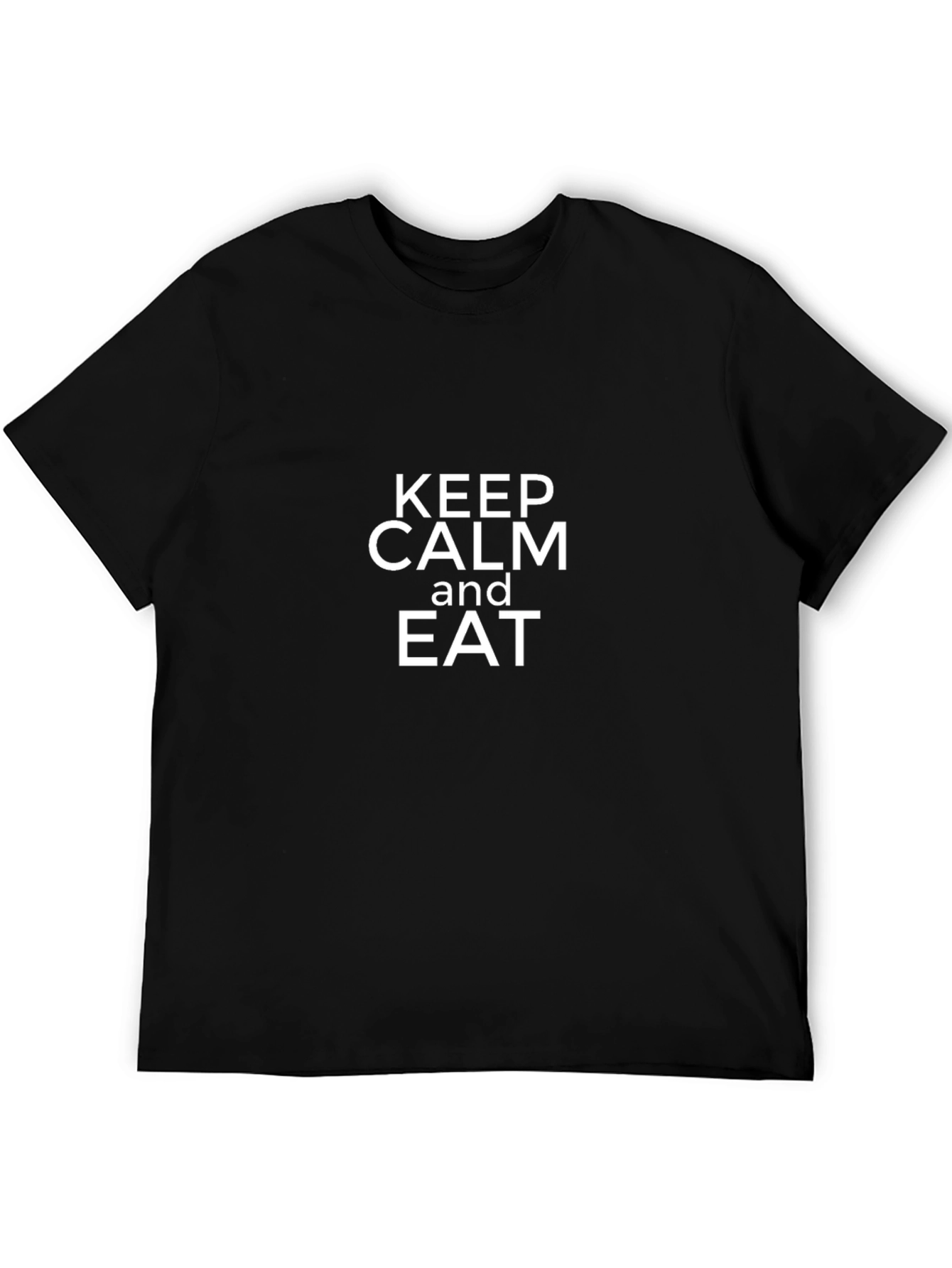 Black Keep Calm and Eat Black T-Shirt view 5