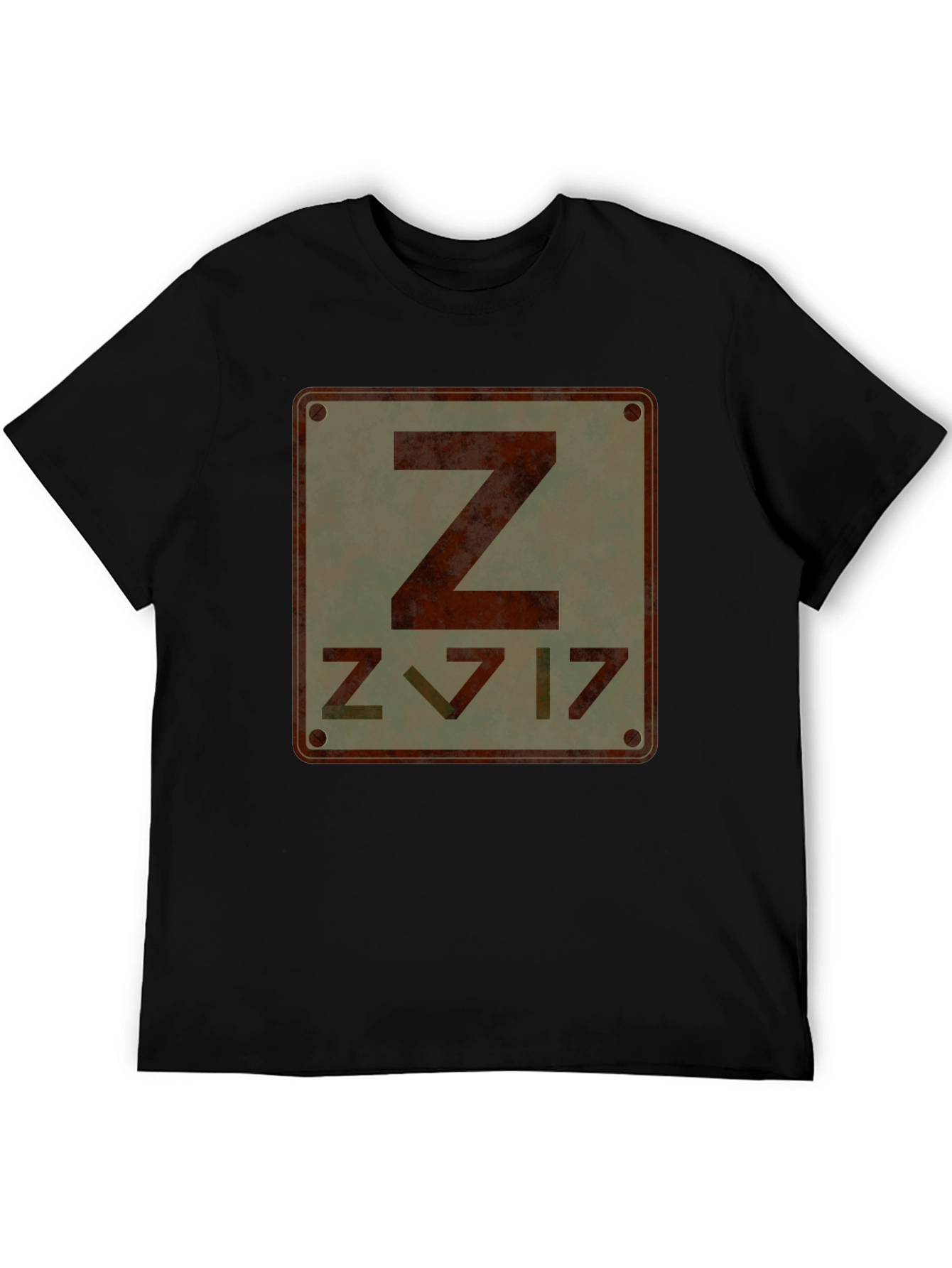Black Retro Z Design Graphic T-Shirt view 5