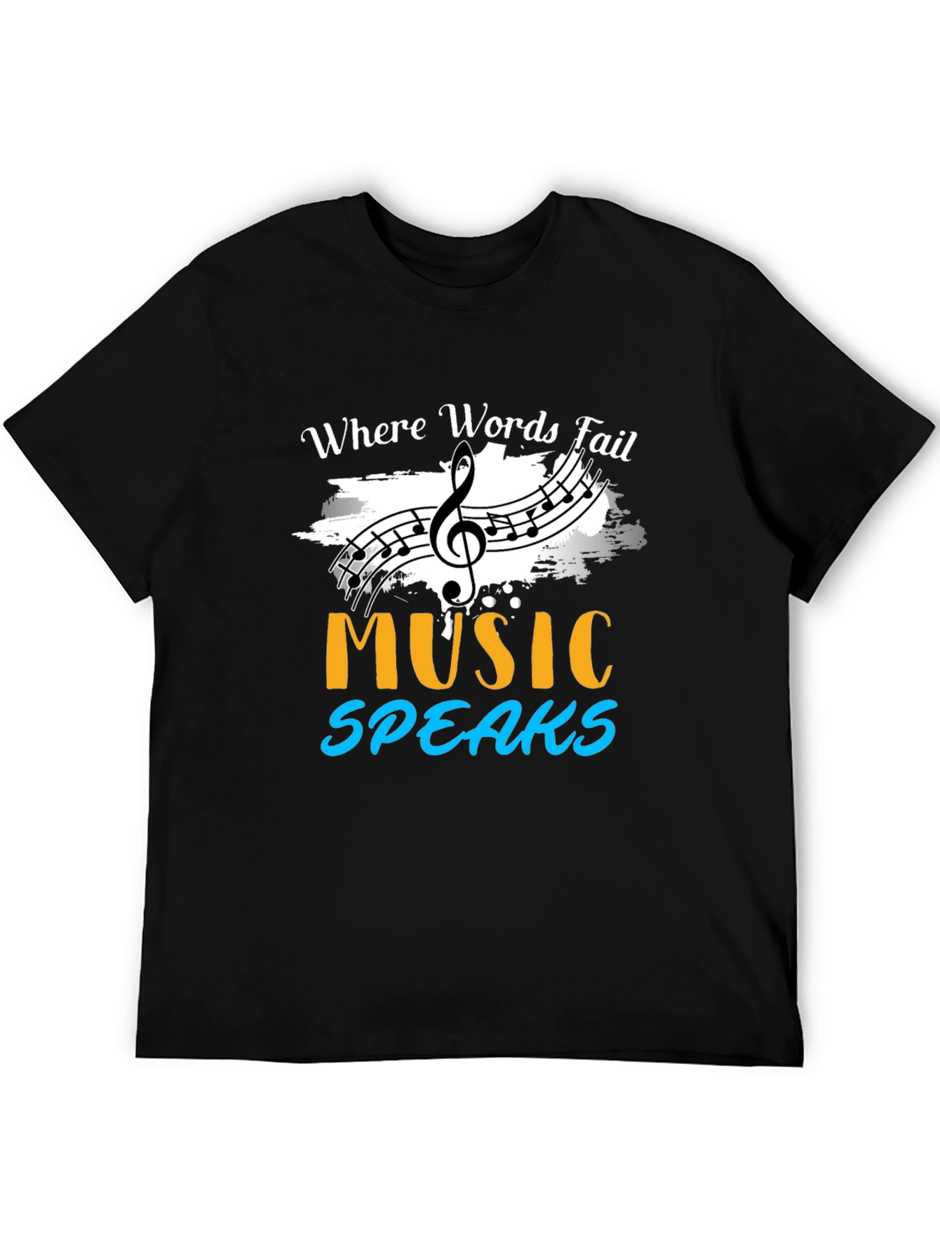 Black Music Speaks Graphic T-Shirt - Where Words Fail Design view 5