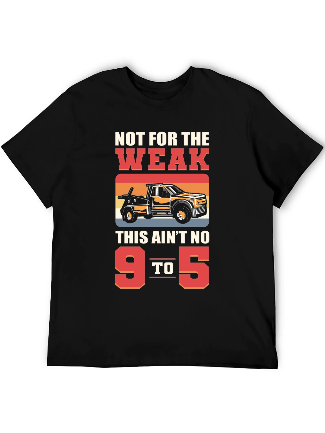 Black Not For The Weak Tow Truck Graphic Tee view 5