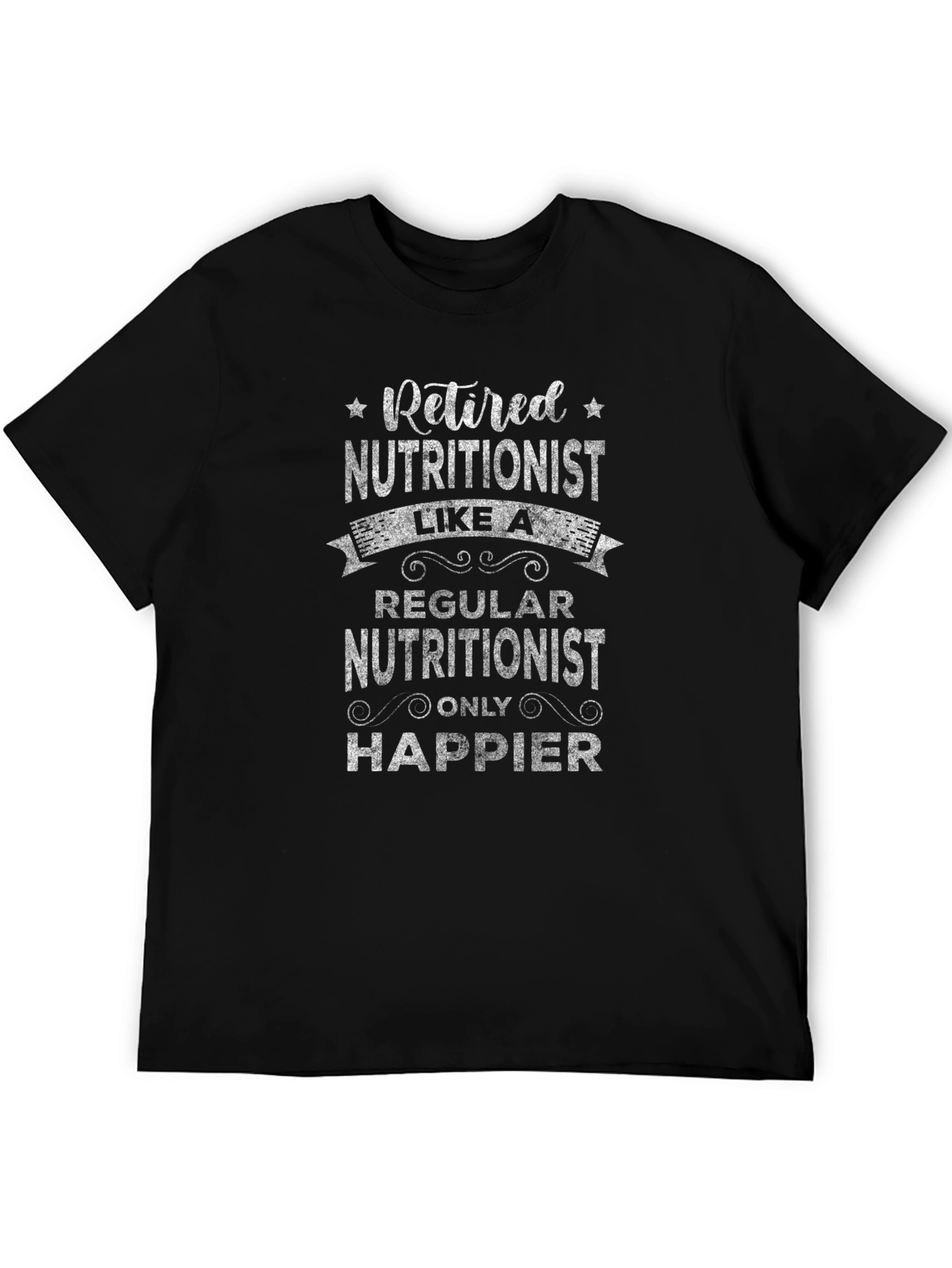Black Retired Nutritionist T-Shirt - Funny Retirement Gift view 5