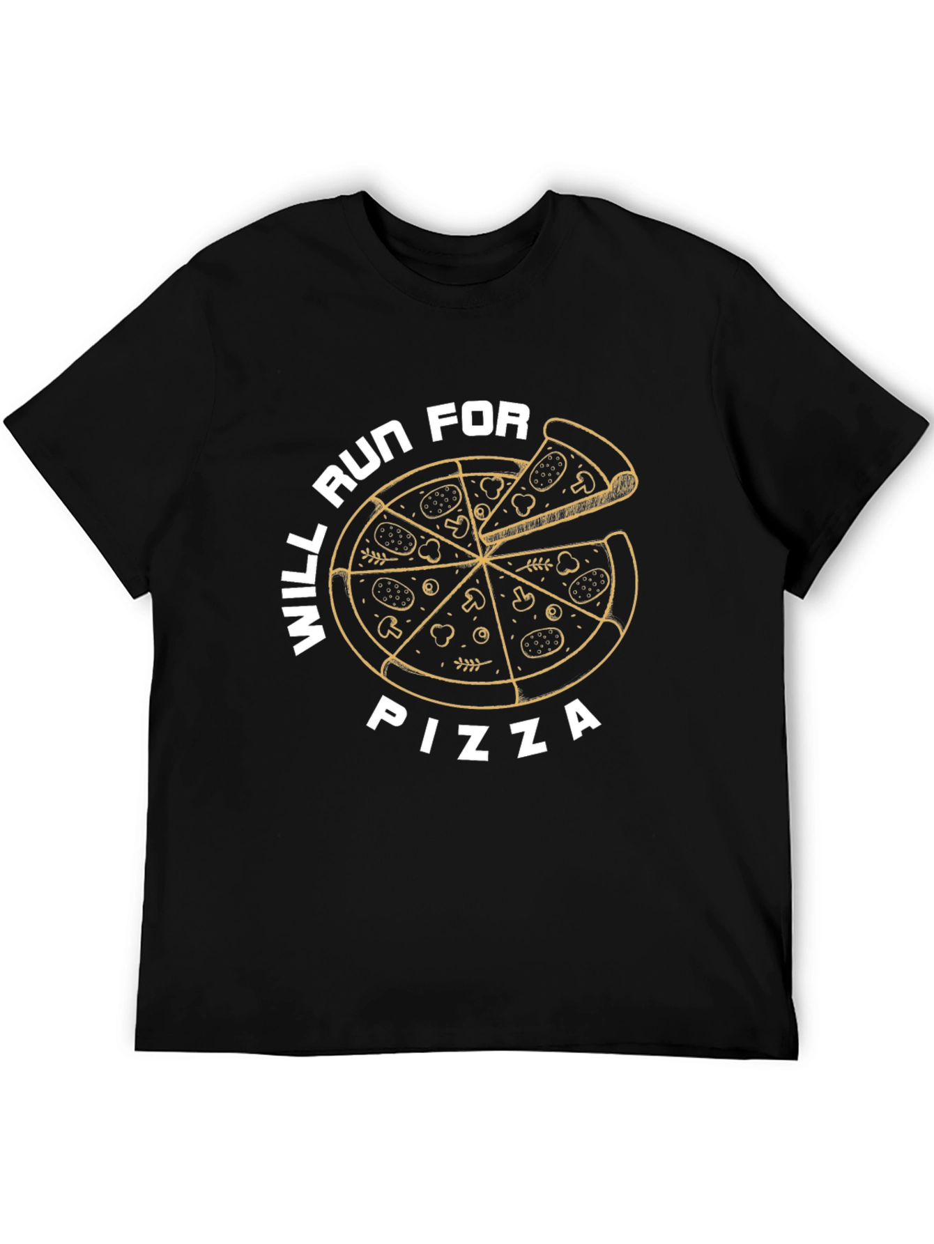 Black Will Run for Pizza T-Shirt view 5