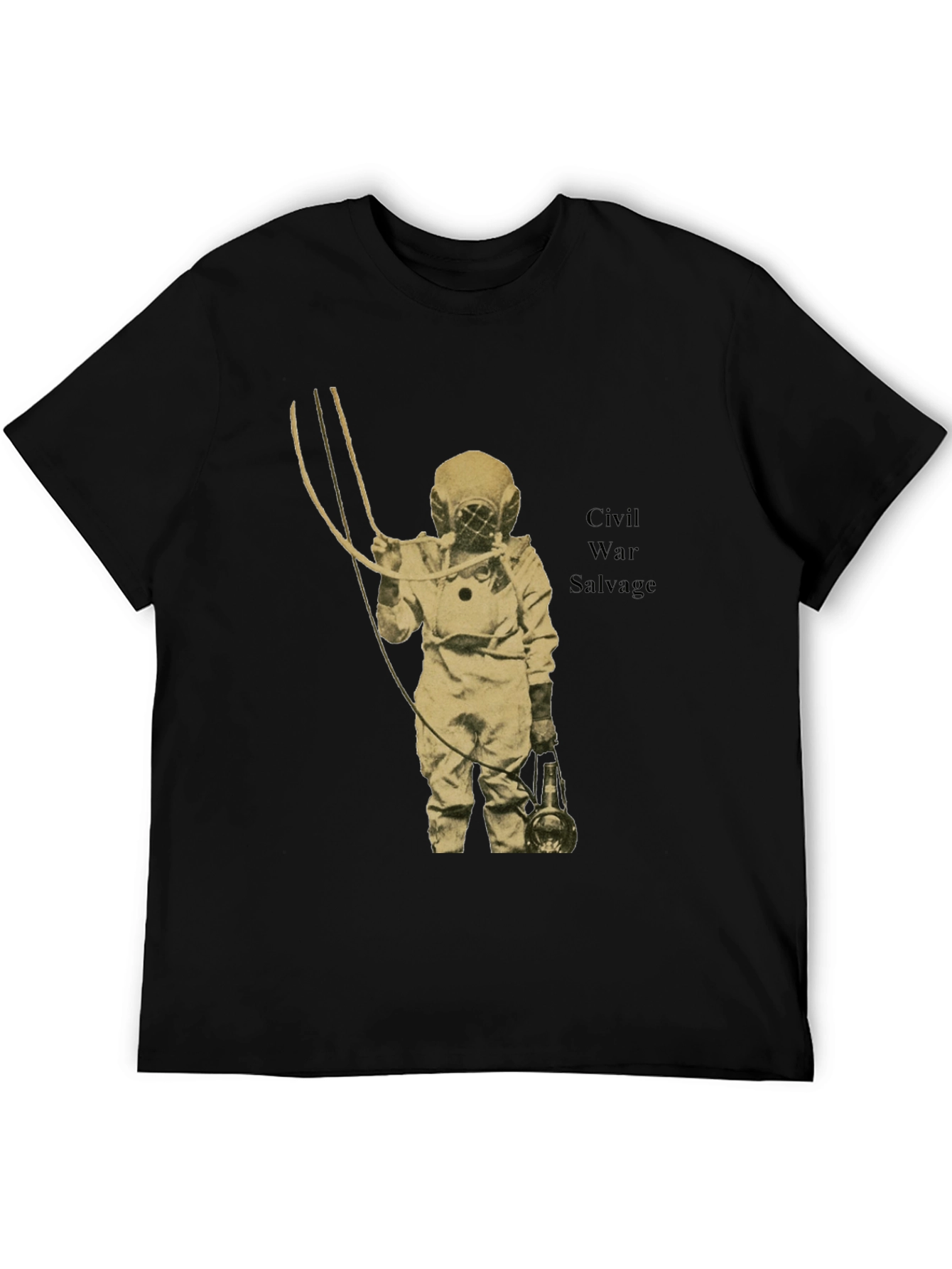 Black Civil War Salvage Diver Graphic Tee view 5