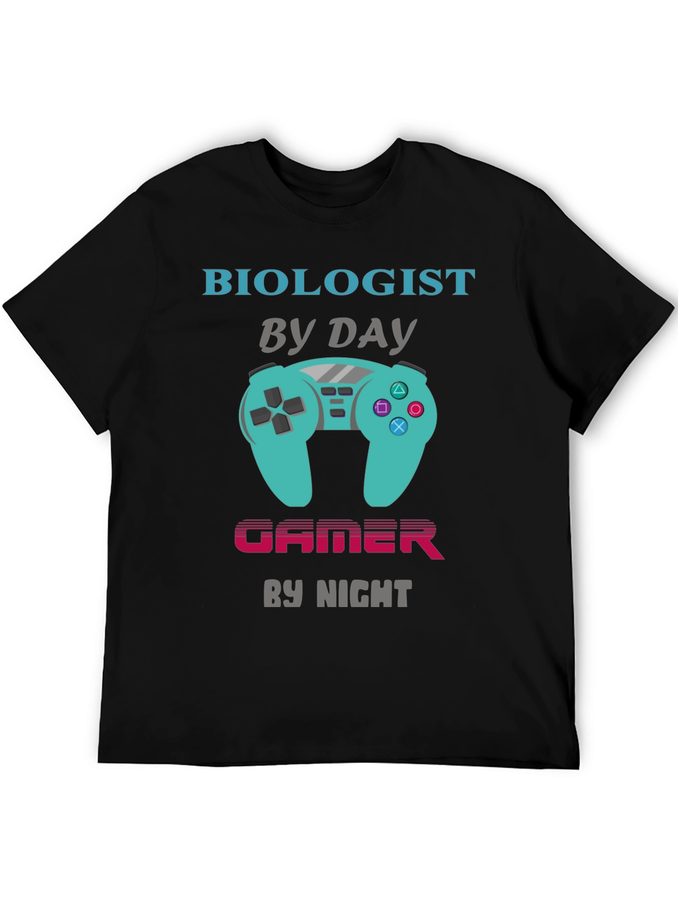 Black Biologist by Day Gamer by Night T-Shirt view 5