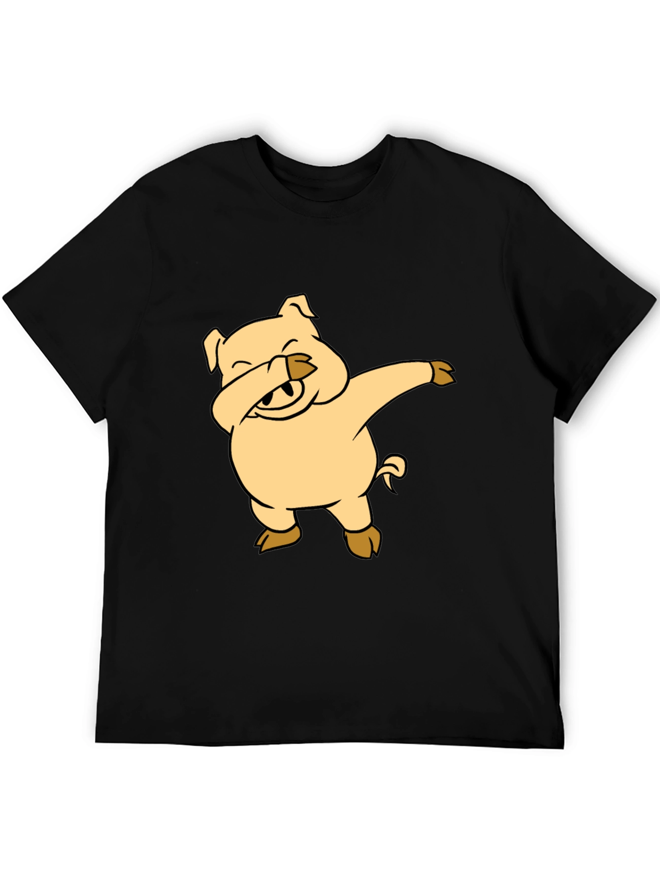 Black Dabbing Pig Graphic T-Shirt - Funny Animal Tee view 5