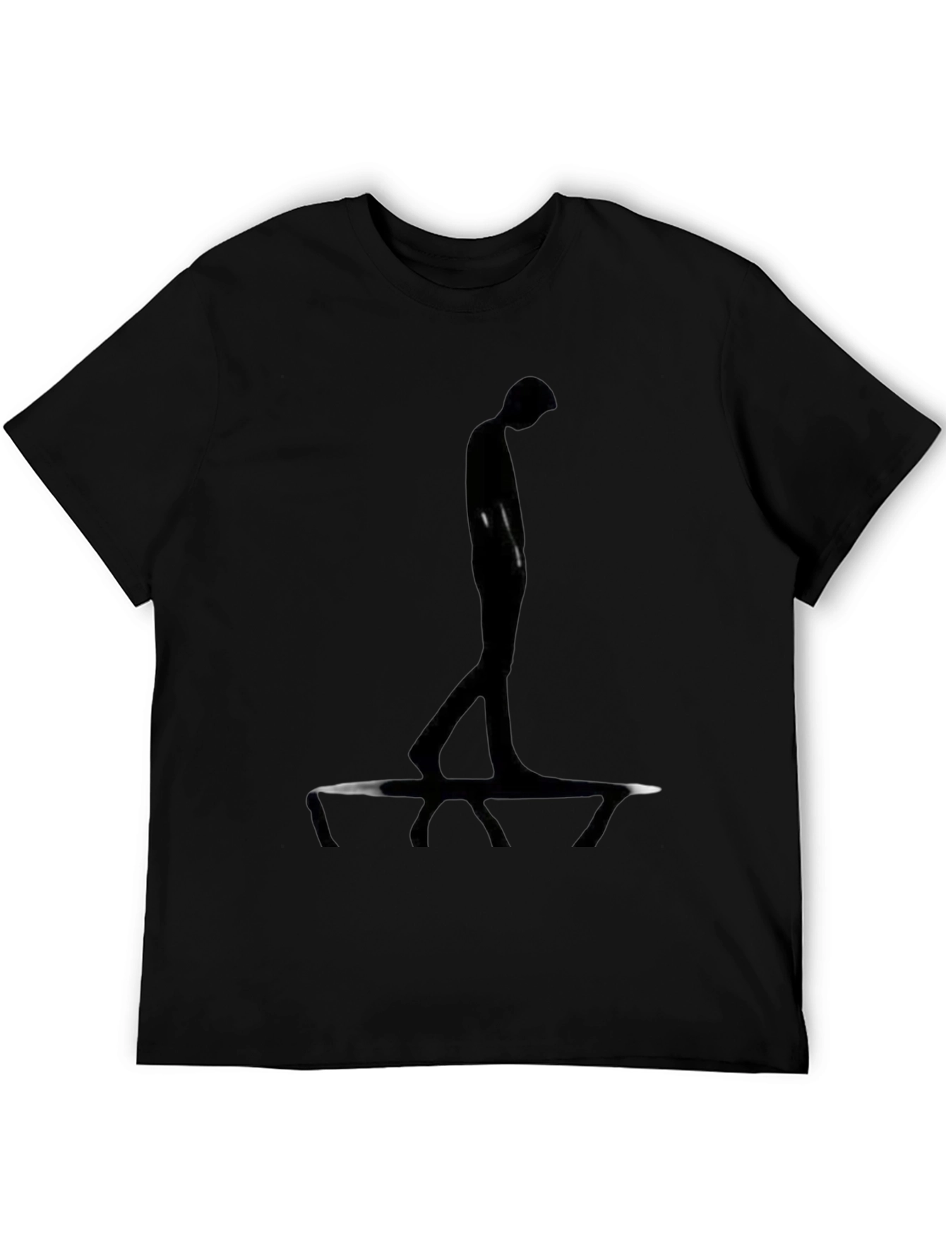 Black Silhouette Graphic Tee - Modern Black T-Shirt view 5