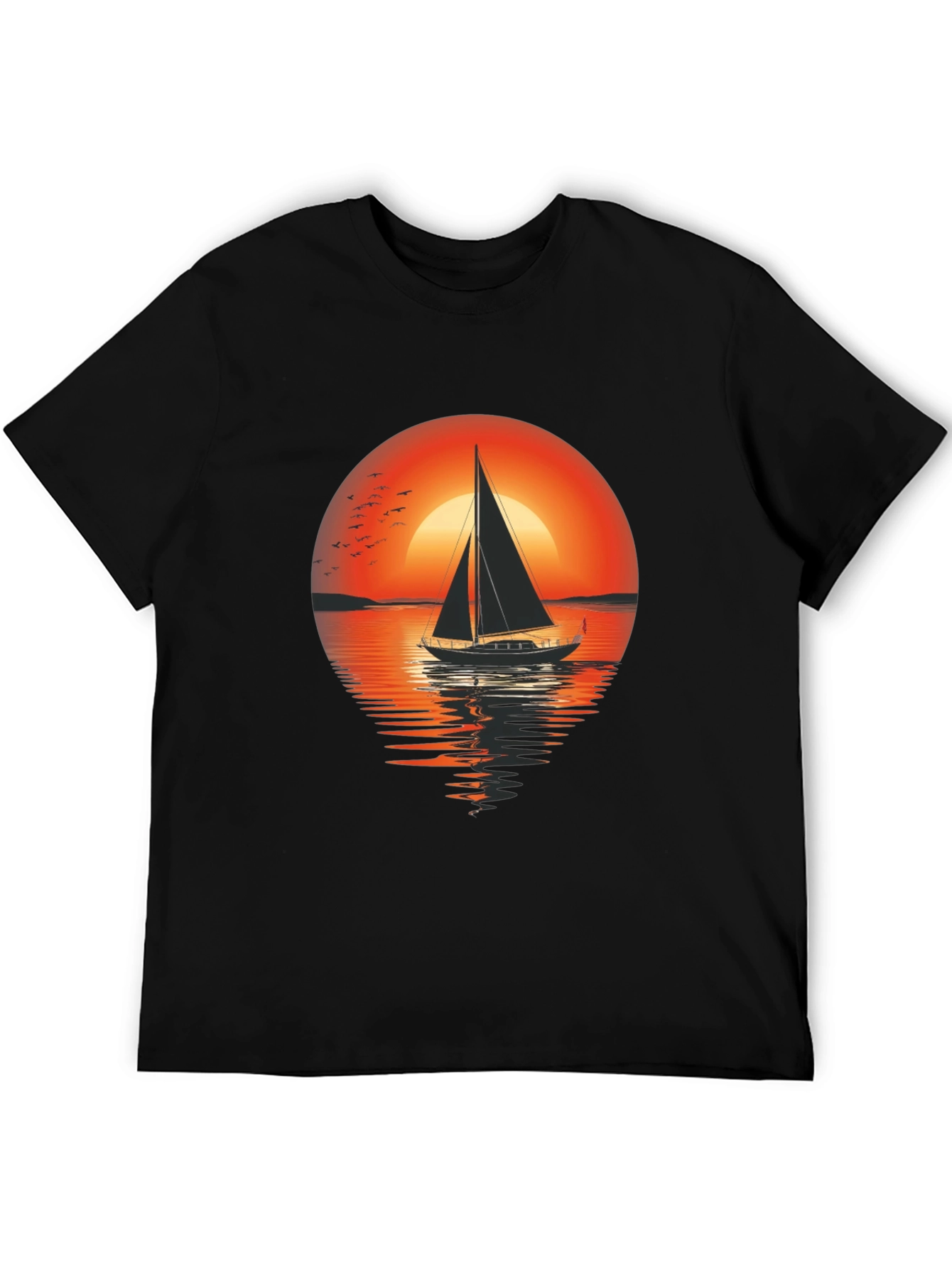 Black Sunset Sailboat Graphic Tee - Comfort Fit view 5