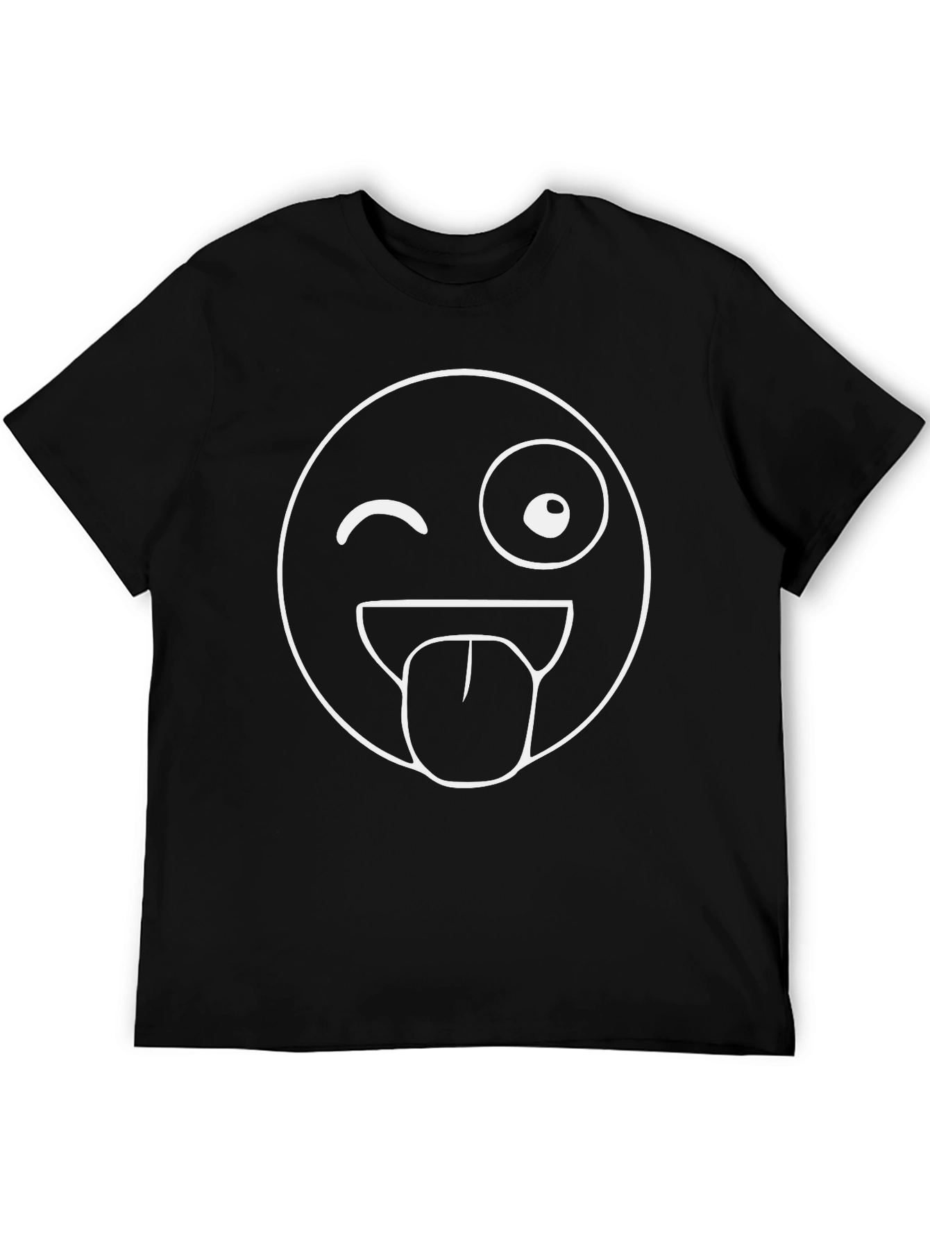 Black Funny Emoji T-Shirt - Black Novelty Tee view 5