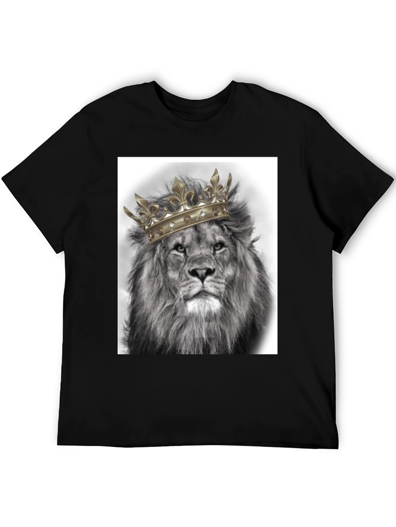 Black Lion King Graphic Tee - Black Cotton T-Shirt view 5