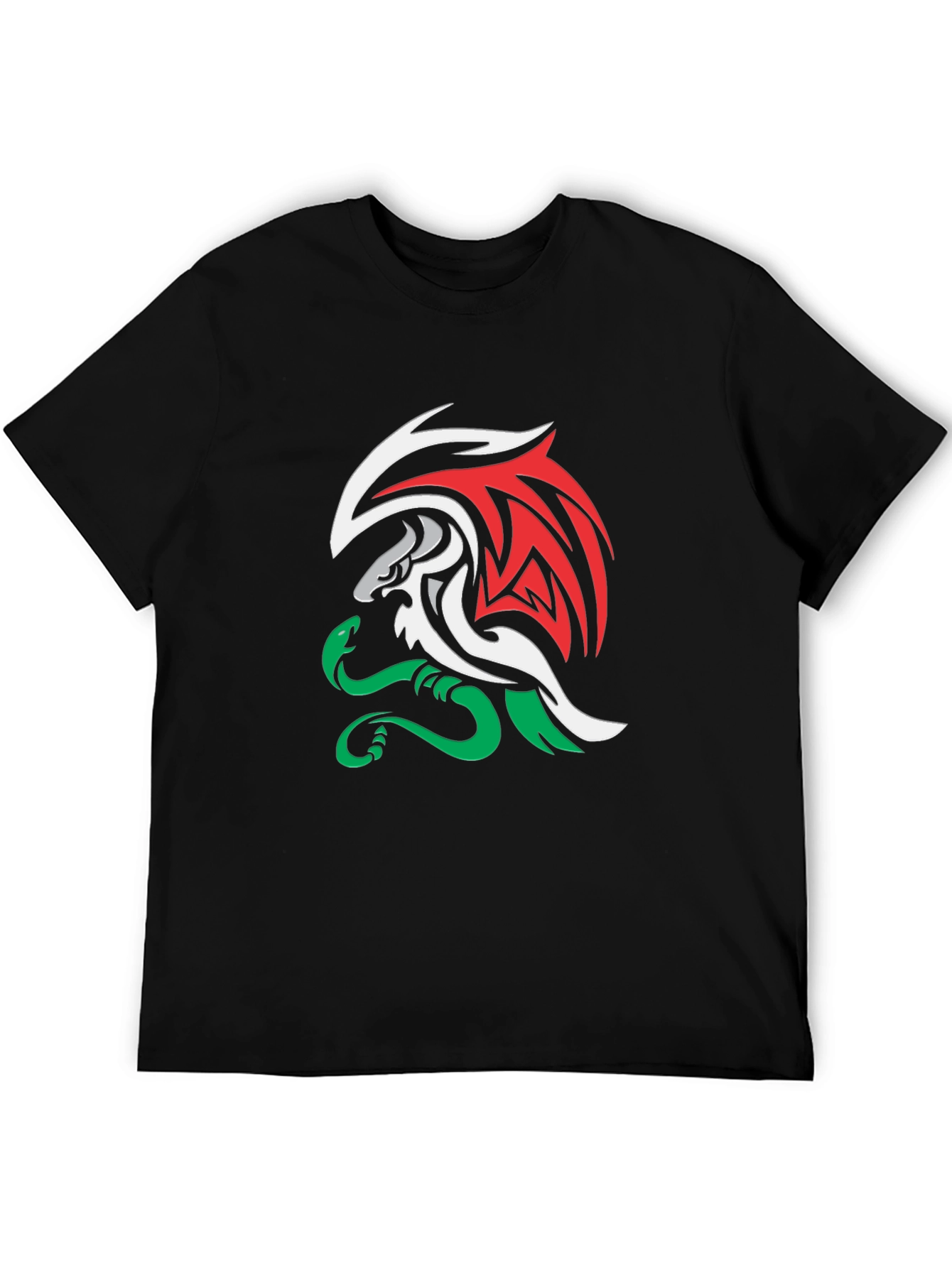Black Dragon & Snake Graphic T-Shirt - Black view 5