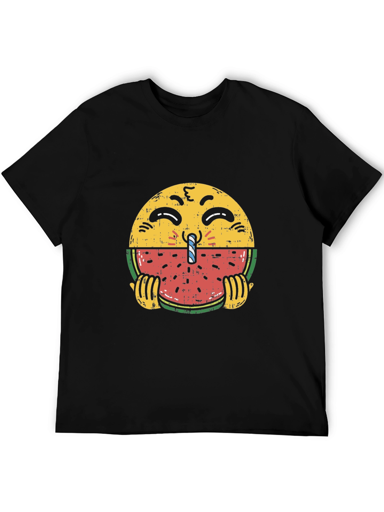 Black Emoji Watermelon T-Shirt - Quirky Summer Style view 5