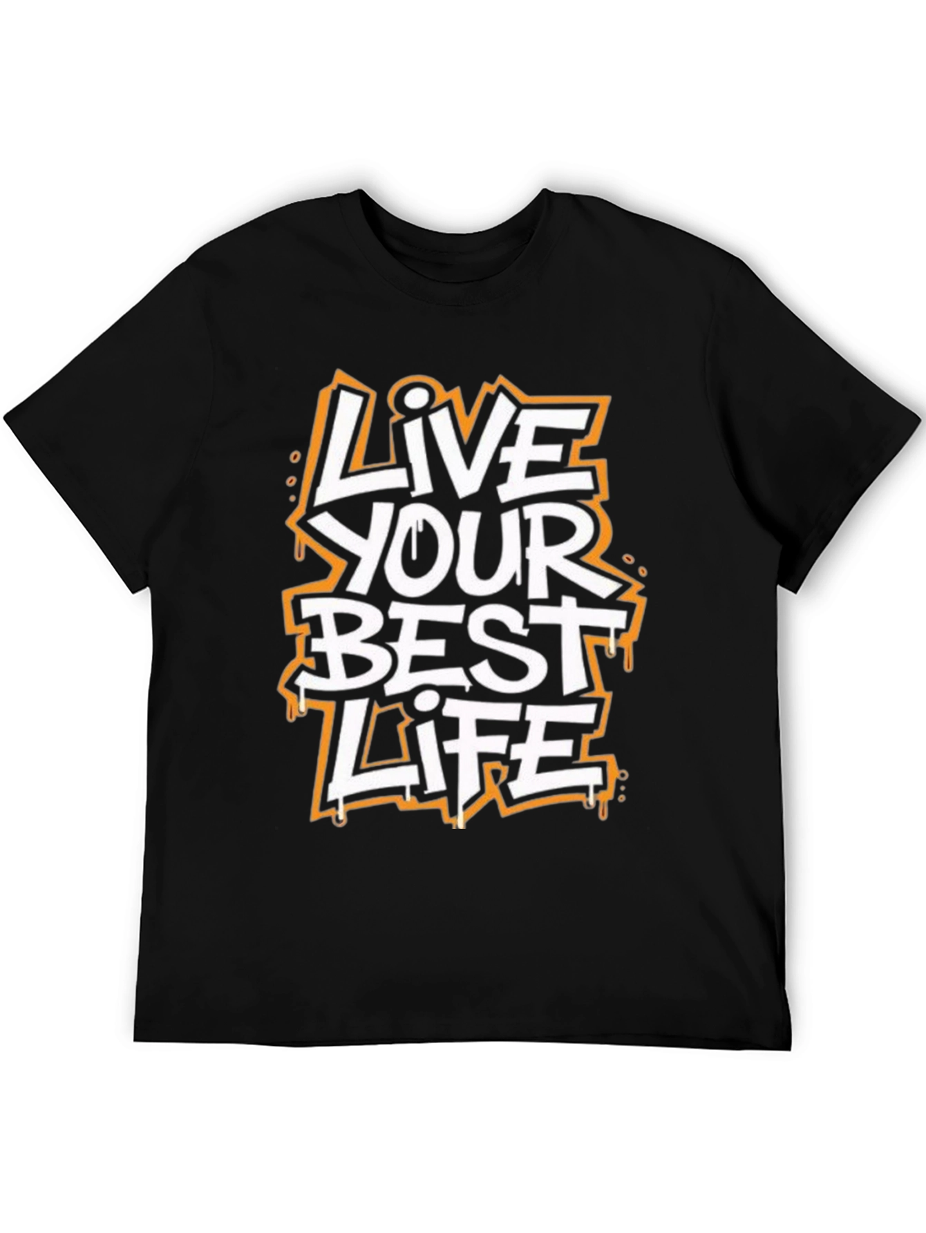 Black Live Your Best Life Graphic Tee - Black view 5