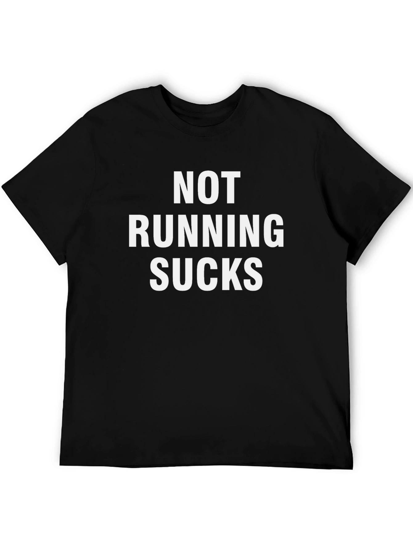 Black Not Running Sucks Graphic Tee - Black Cotton T-Shirt view 5