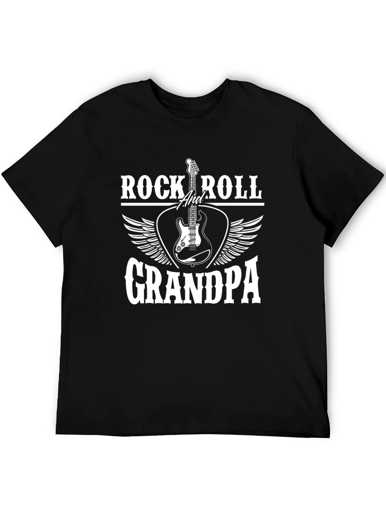 Black Rock and Roll Grandpa Graphic Tee - Black view 5