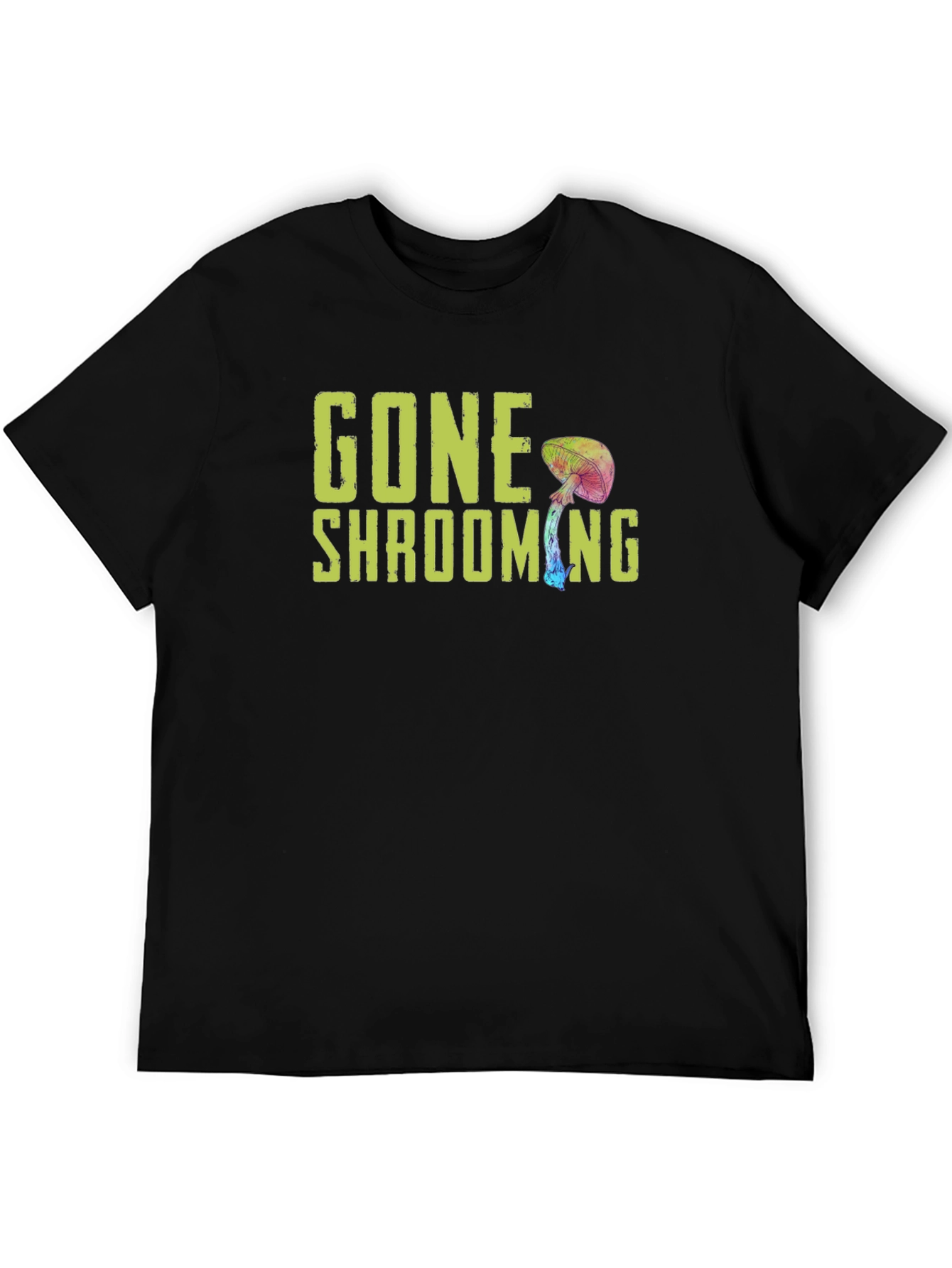 Black Gone Shrooming Graphic Tee - Funny Mushroom Shirt view 5