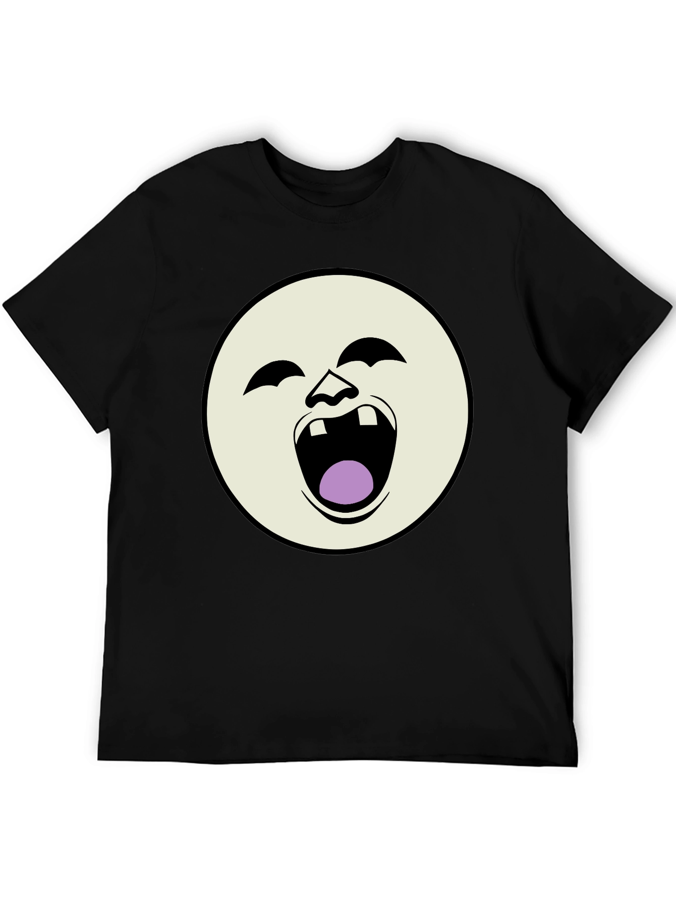 Black Laughing Face Graphic Black T-Shirt view 5
