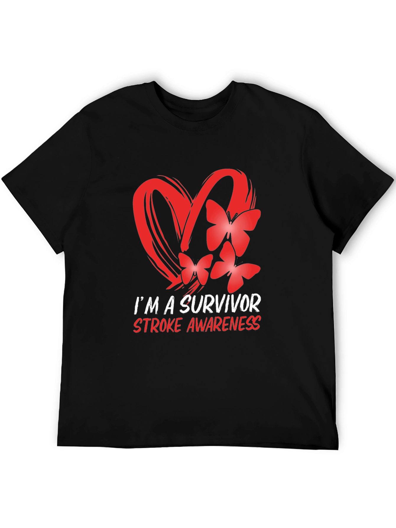 Black Stroke Awareness Survivor T-Shirt view 5