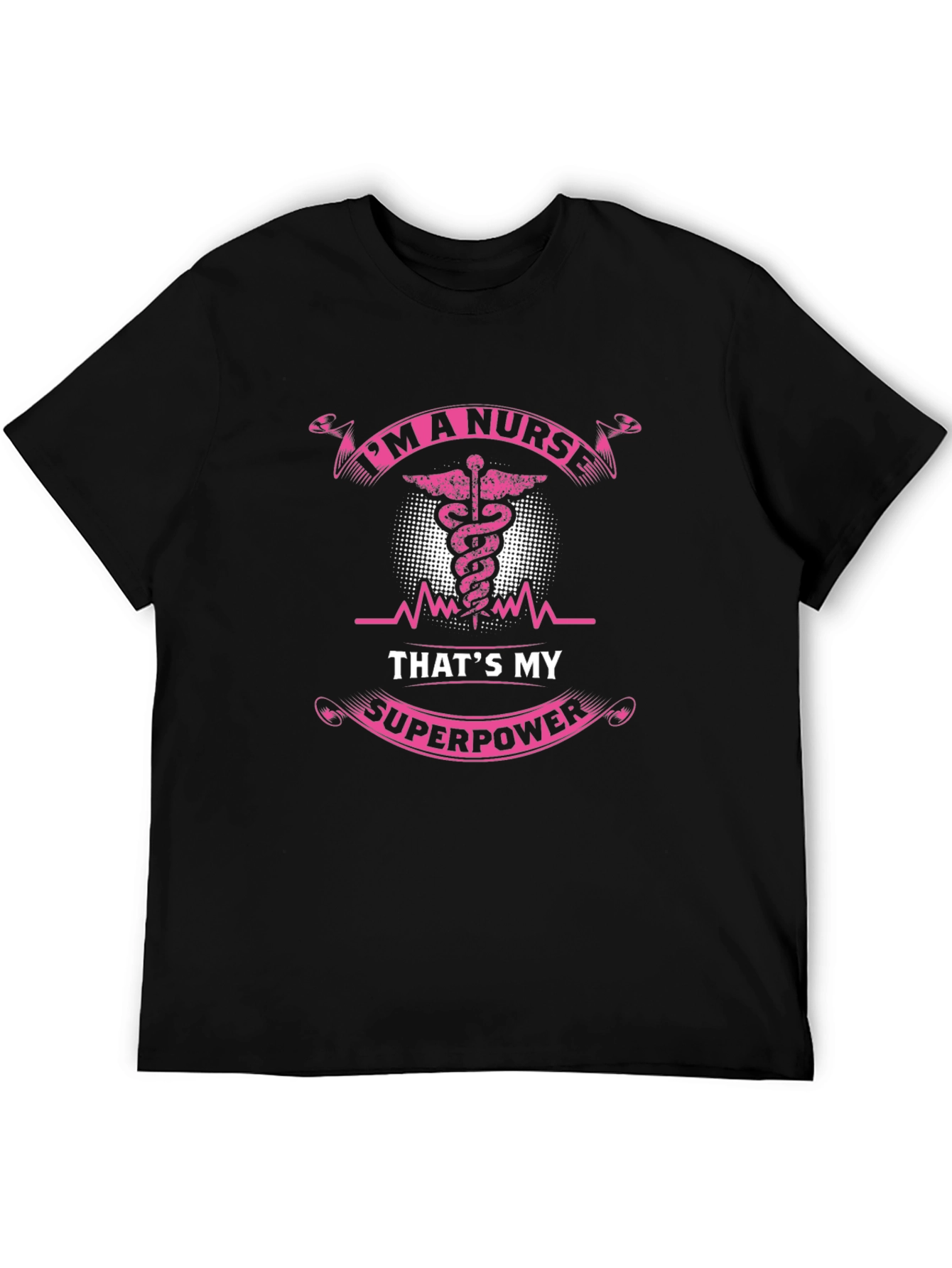 Black I'm A Nurse That's My Superpower Black T-Shirt view 5