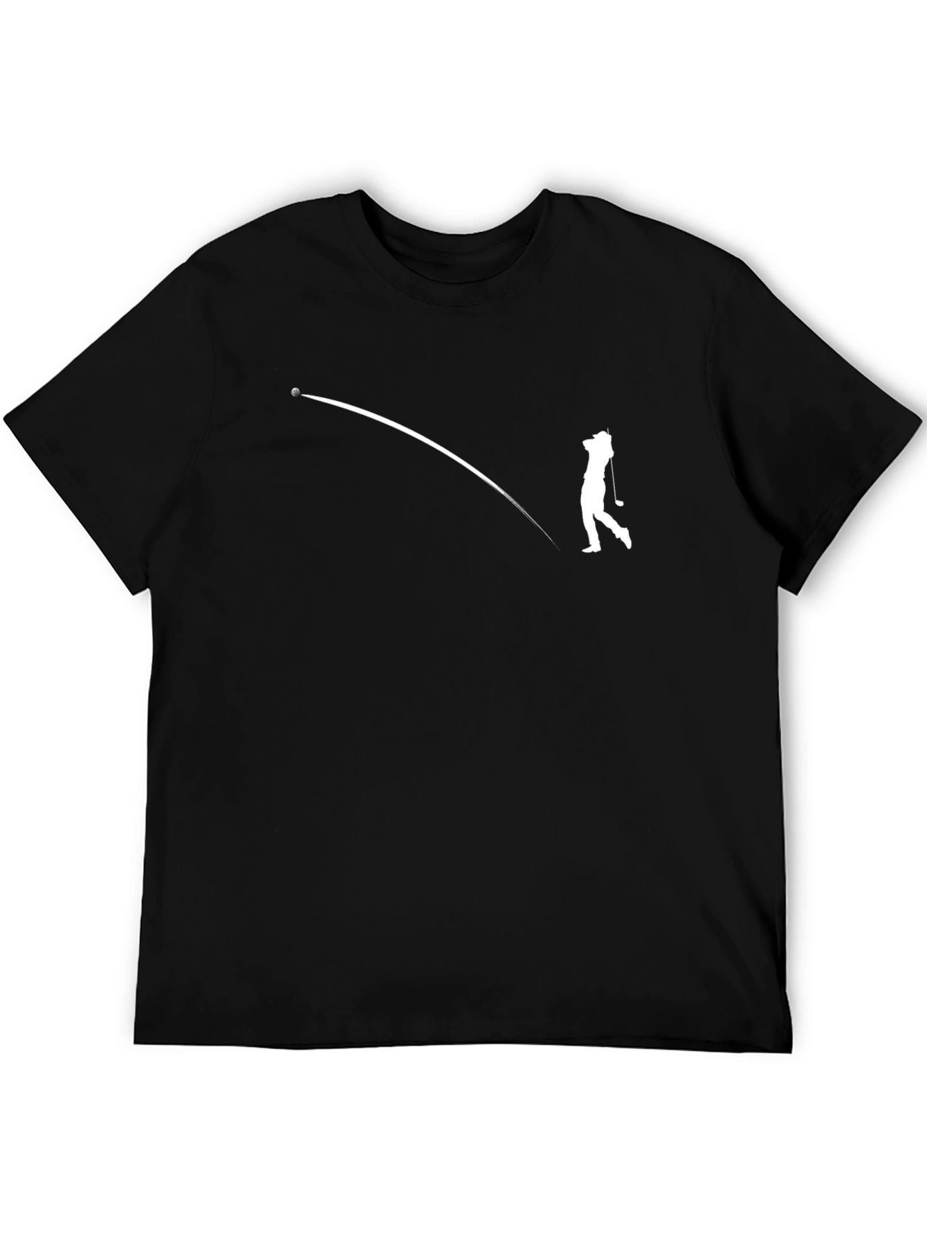 Black Golfer Tee: Stylish Black Cotton Graphic T-Shirt view 5