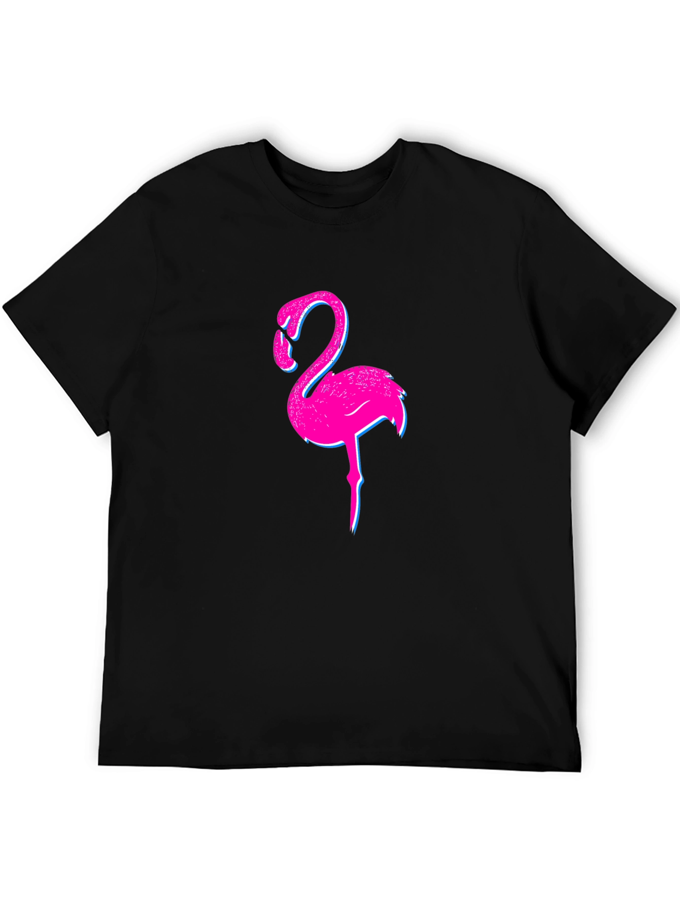 Black Flamingo Graphic Print Black T-Shirt view 5