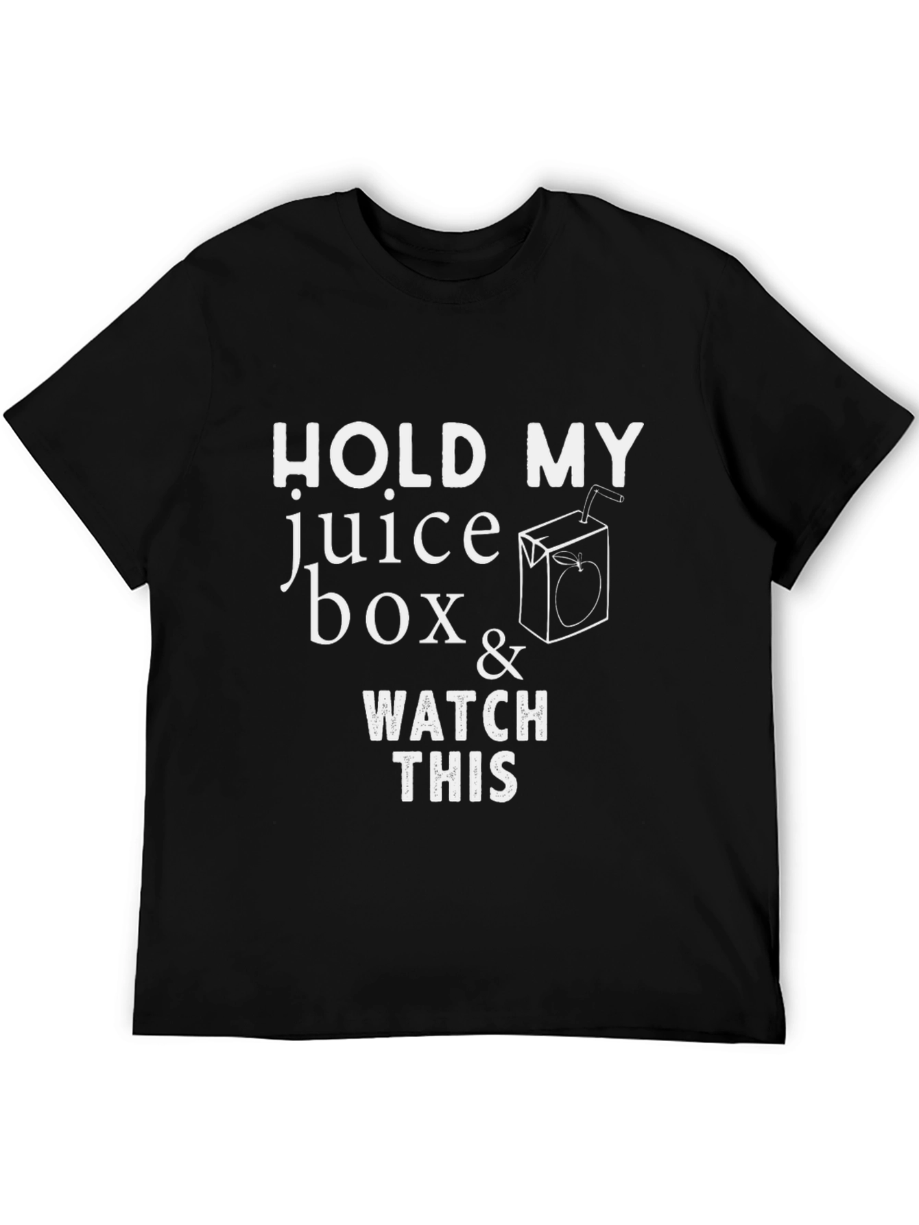 Black Hold My Juice Box Funny Graphic Tee view 5