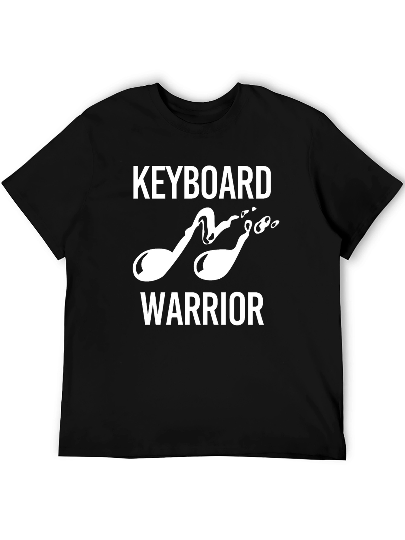 Black Keyboard Warrior T-Shirt - Music Lover Tee view 5
