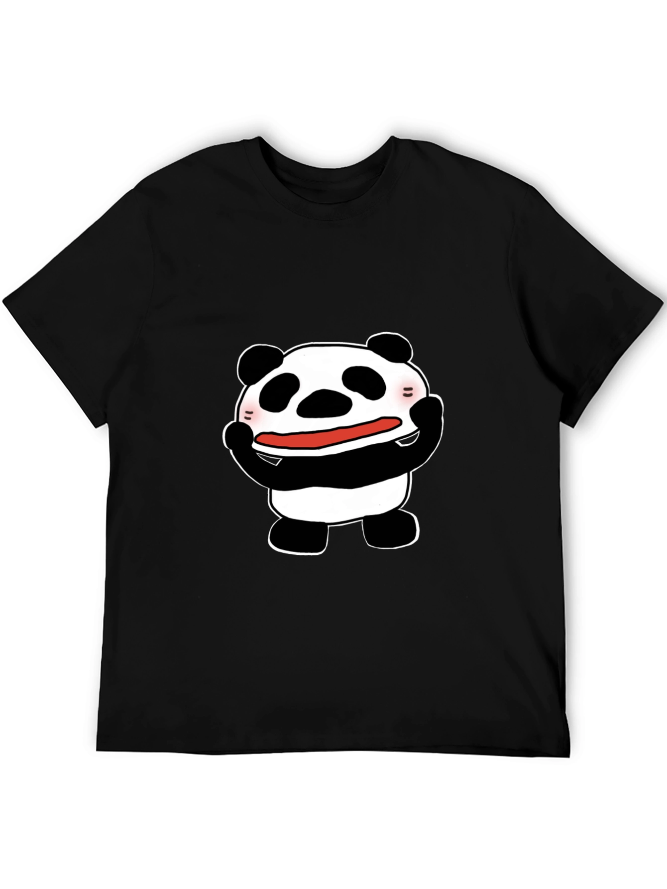 Black Funny Panda Graphic Tee - Black Cotton T-Shirt view 5