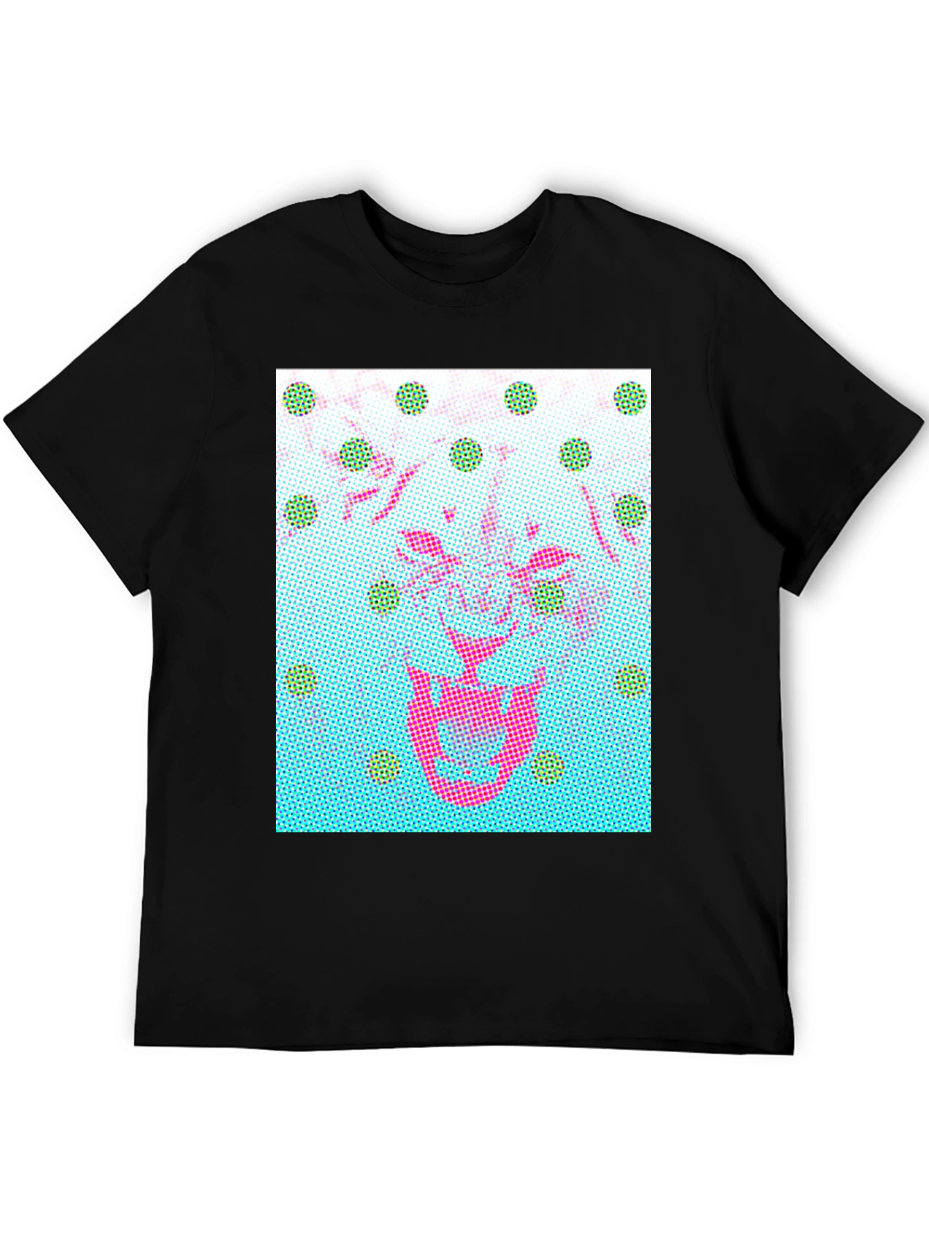 Black Abstract Graphic Print Crew Neck T-Shirt view 5