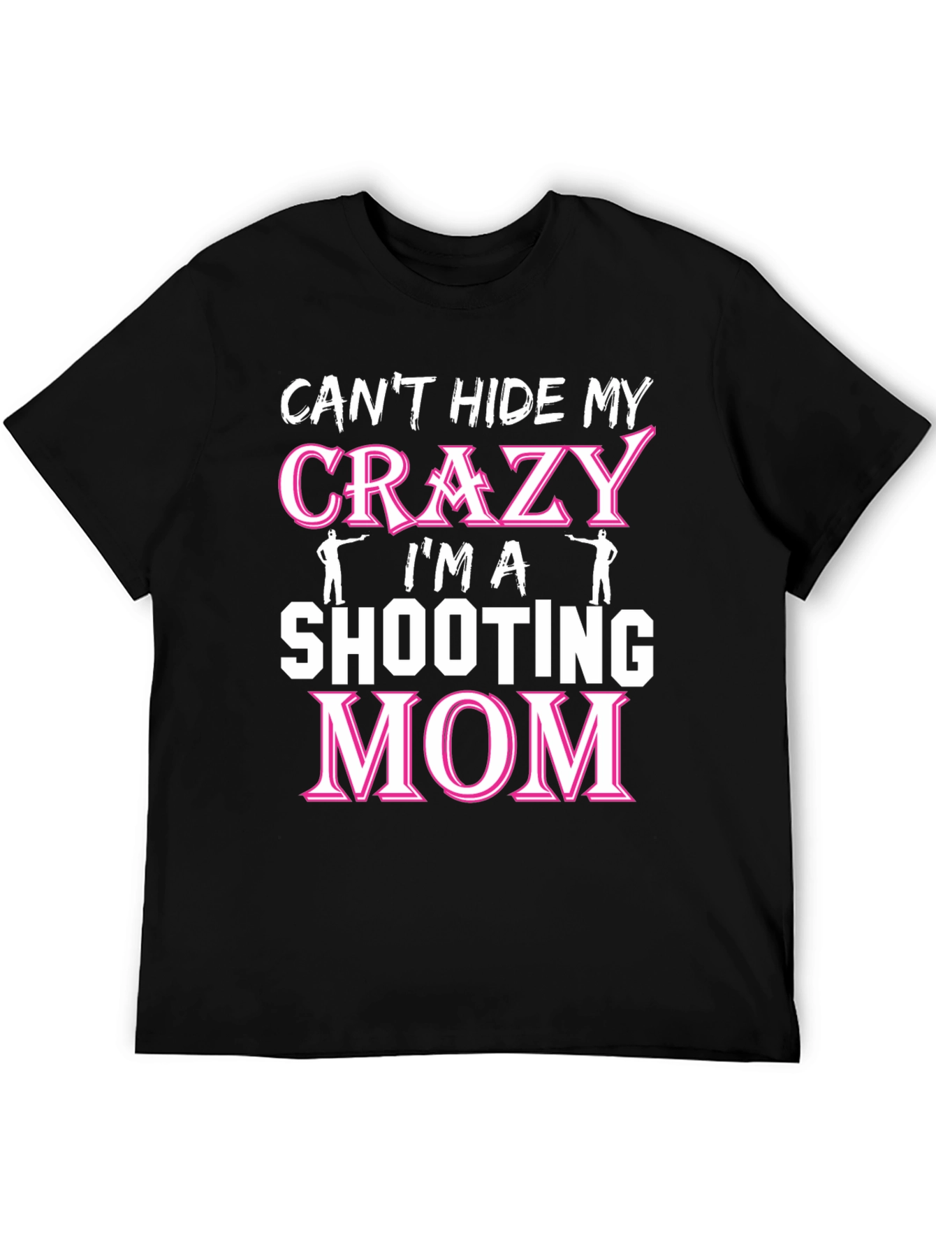 Black Crazy Shooting Mom T-Shirt view 5